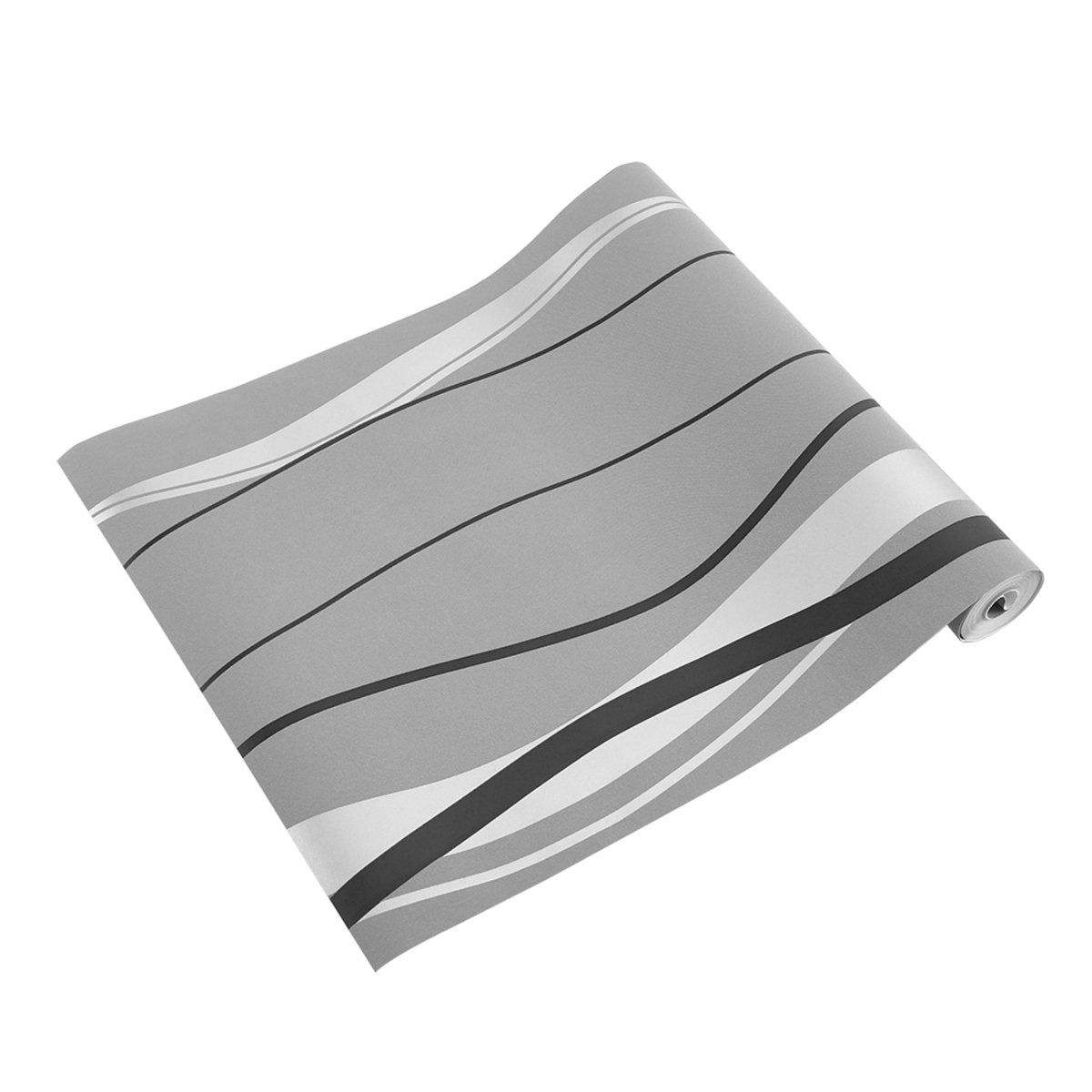 Living and Home Modern Striped Grey Wallpaper