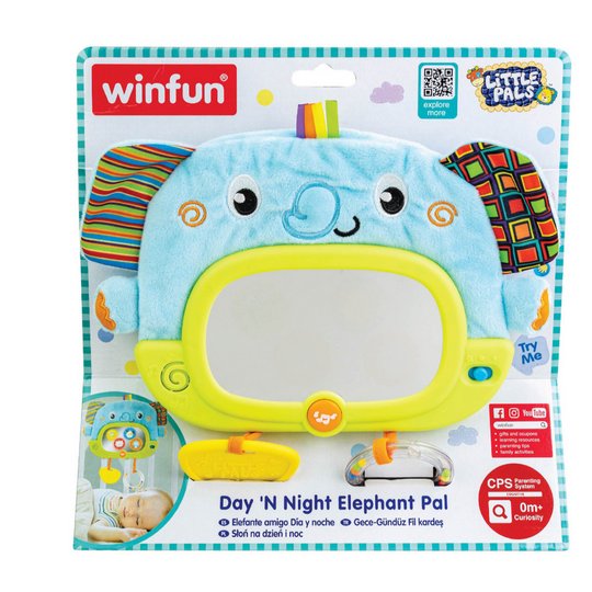 Winfun Day N Night Elephant Pal Baby Sof Multi Sensory Plush Toy