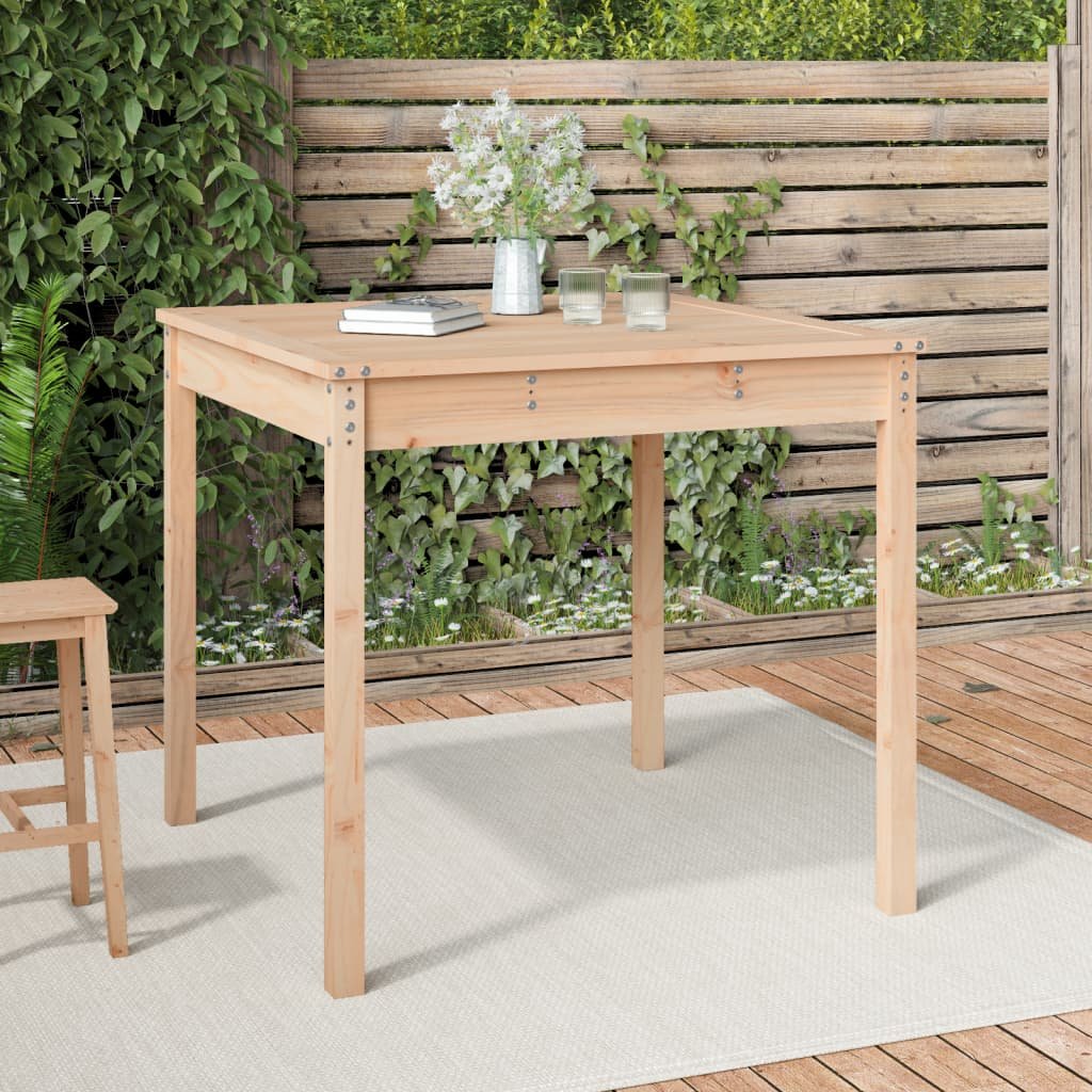 Walplus Solid Pine Wood Garden Table - Brown - 82.5 x 82.5 x 76 cm