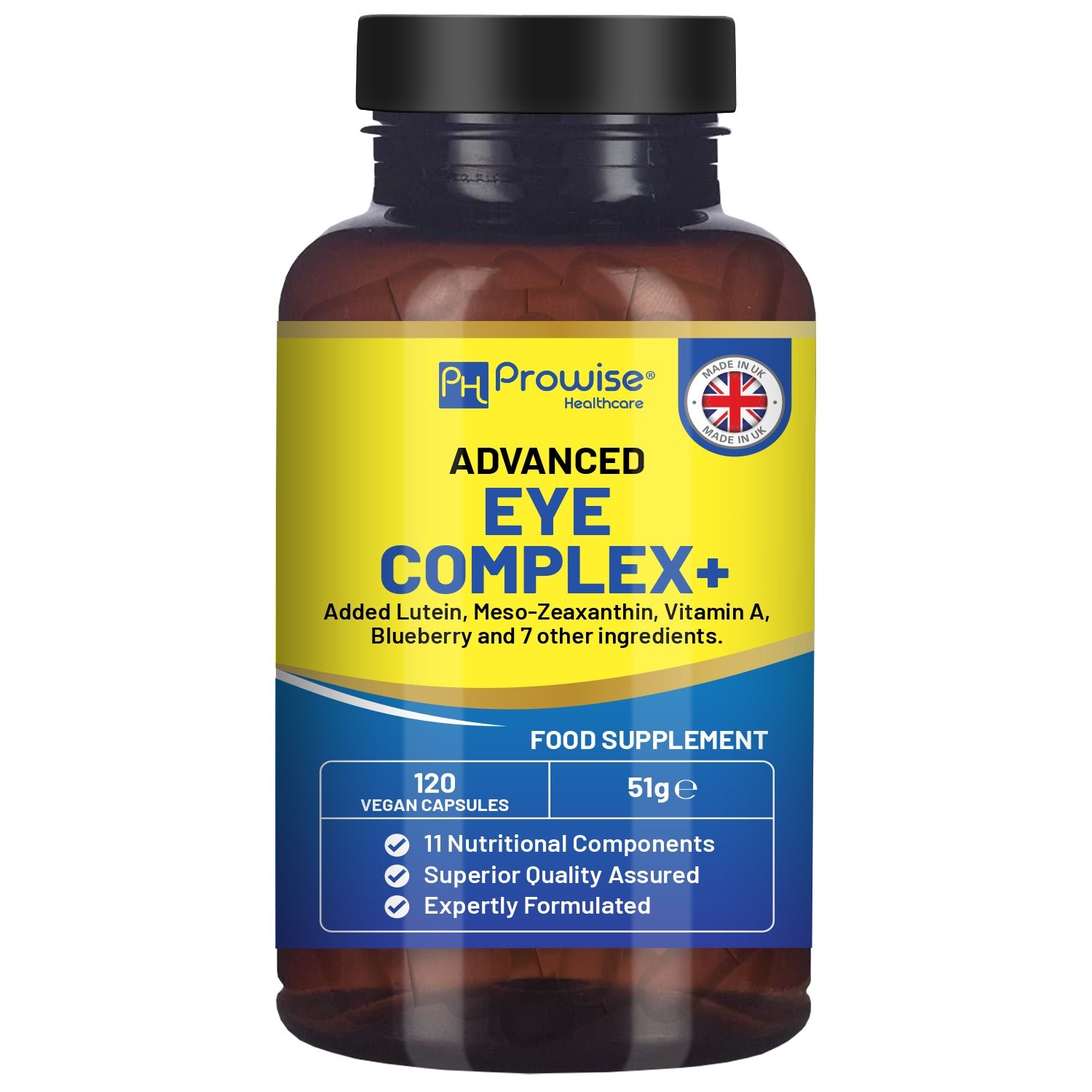 Prowise Vegan 13-in-1 Advanced Eye Complex+ with Lutein - 120 Capsules