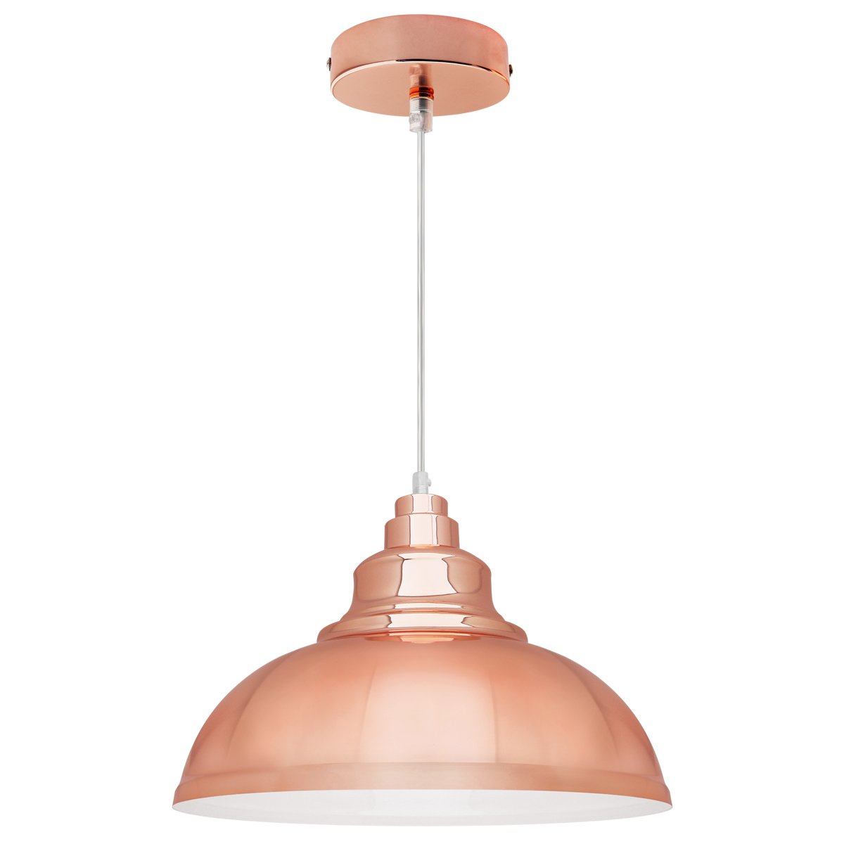 Energy Light Bulbs Bowl Shiny Metal Ceiling Pendant Light - Copper