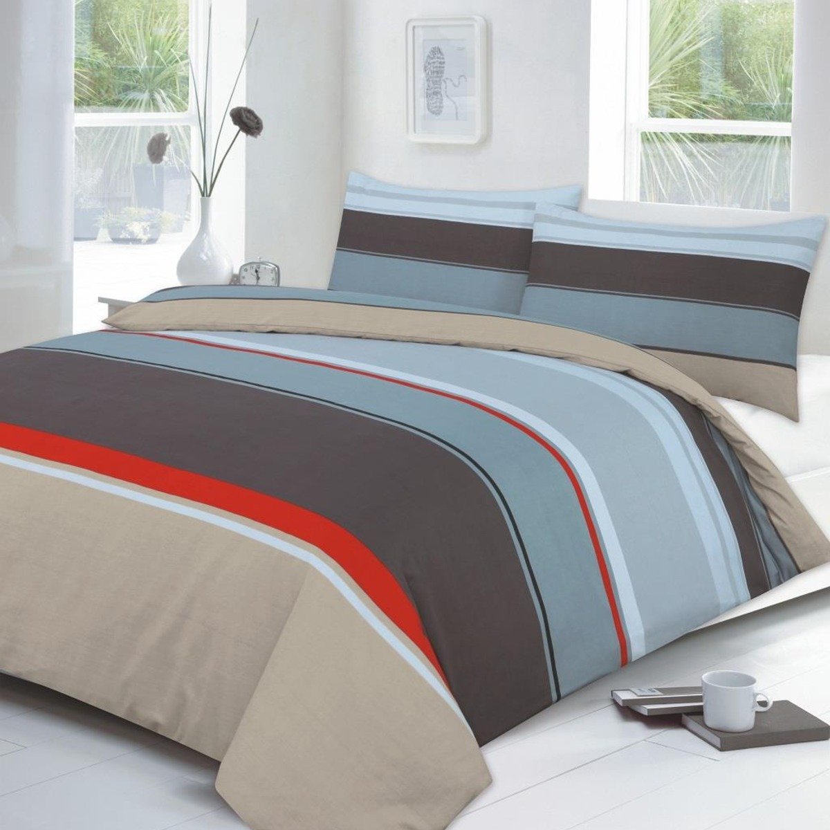 HomeSpace Direct Carter Brown Duvet Cover Set - Double