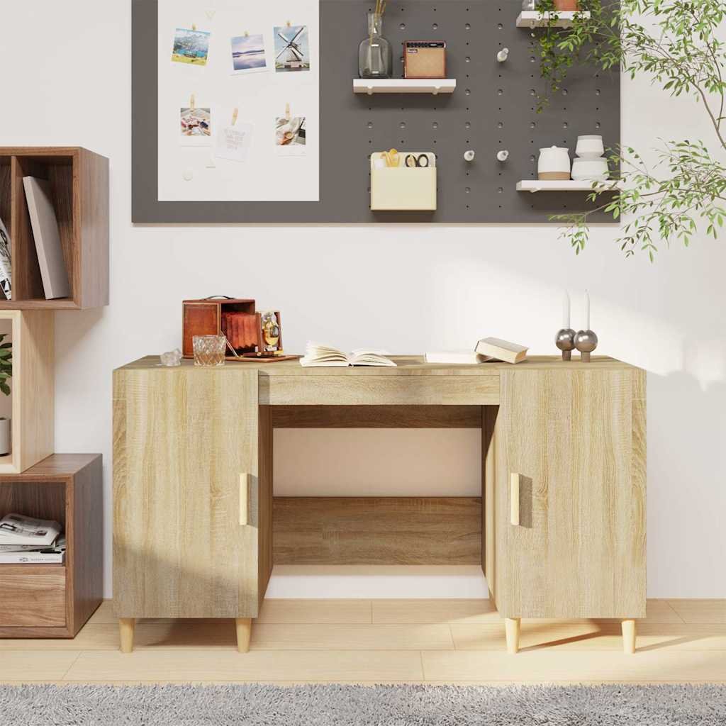 Walplus Engineered Wood Desk - Light Oak - 140 x 50 x 75 cm
