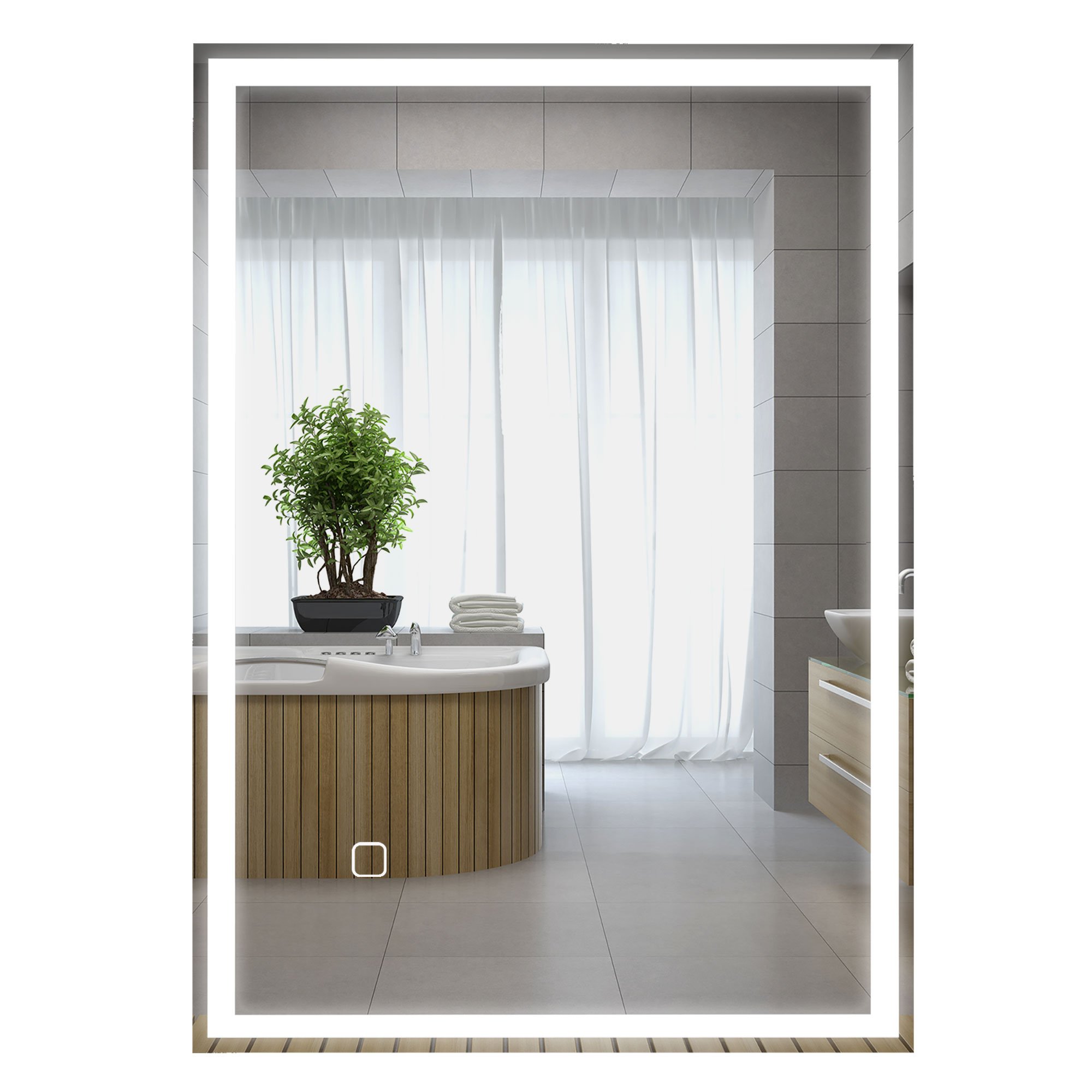 HOMCOM 3 Colours Illuminated Makeup Mirror - 70 x 50 cm