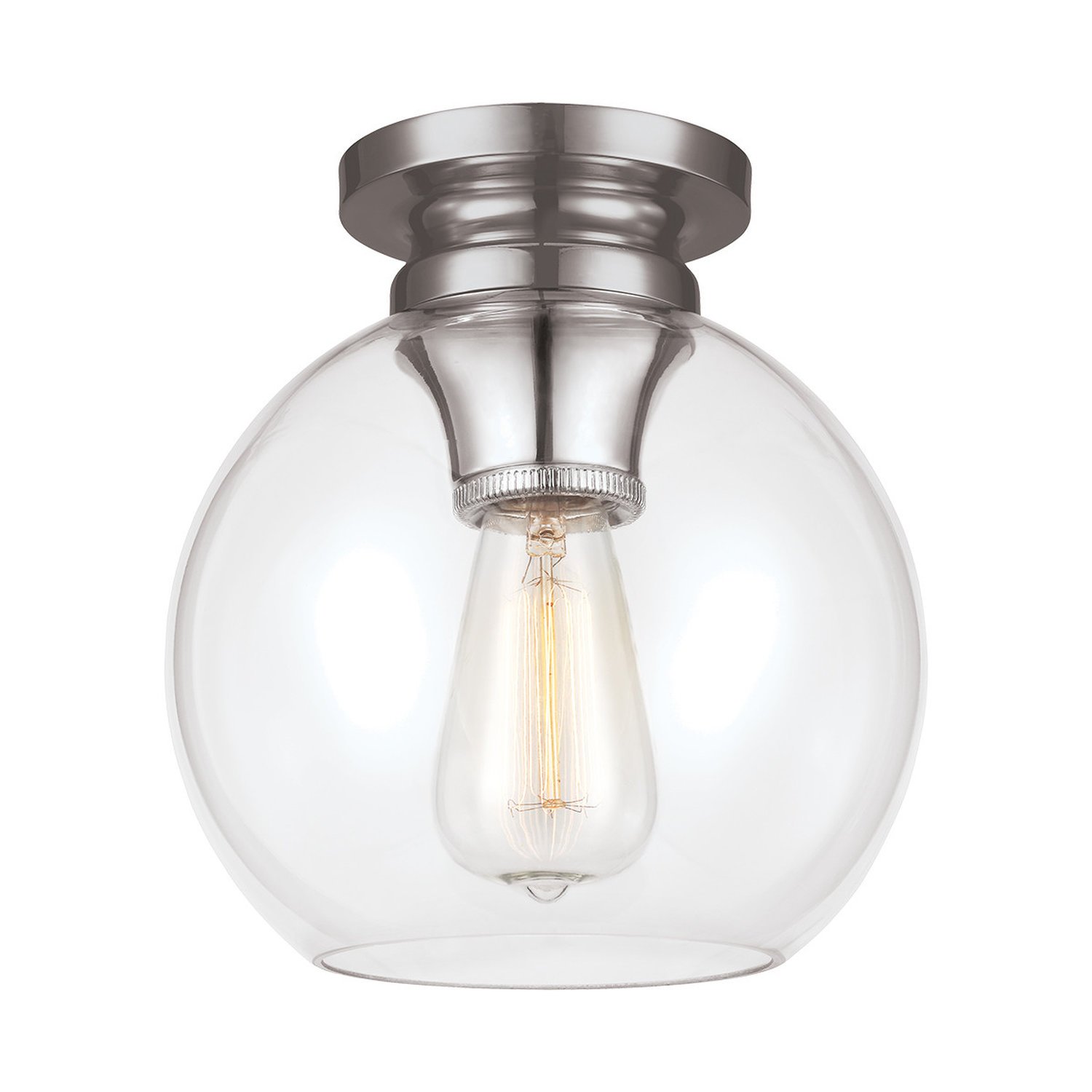 Elstead Tabby Flush Ceiling Light - Polished Nickel