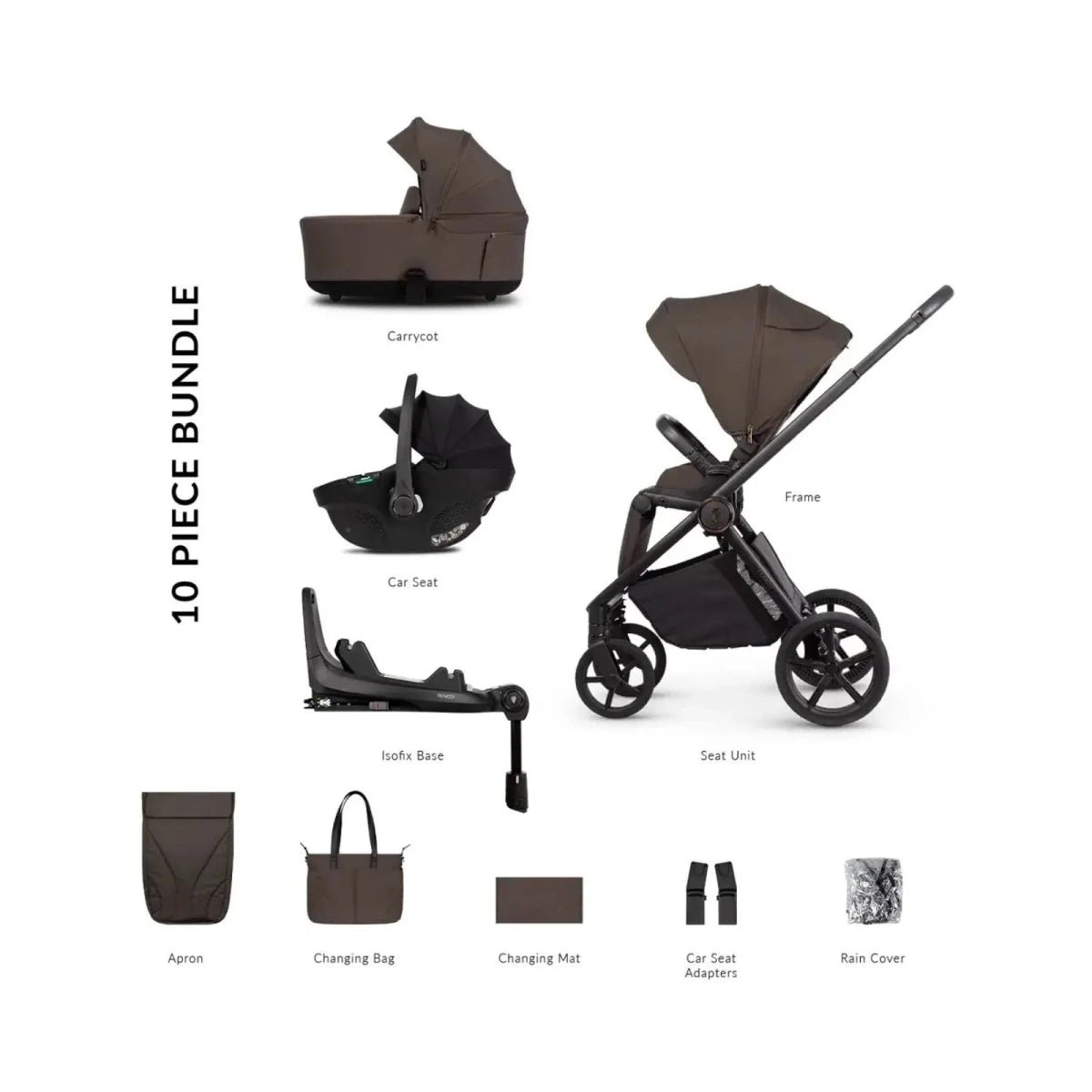 Venicci Claro 2 Travel System with ISOFIX Base - Chocolate