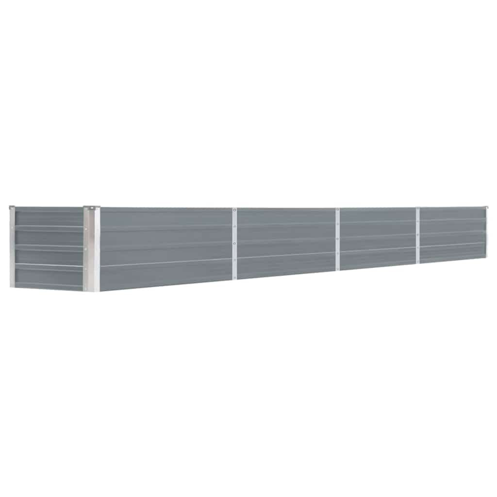 Walplus Galvanised Steel Raised Bed - Grey - 320 x 40 x 45 cm