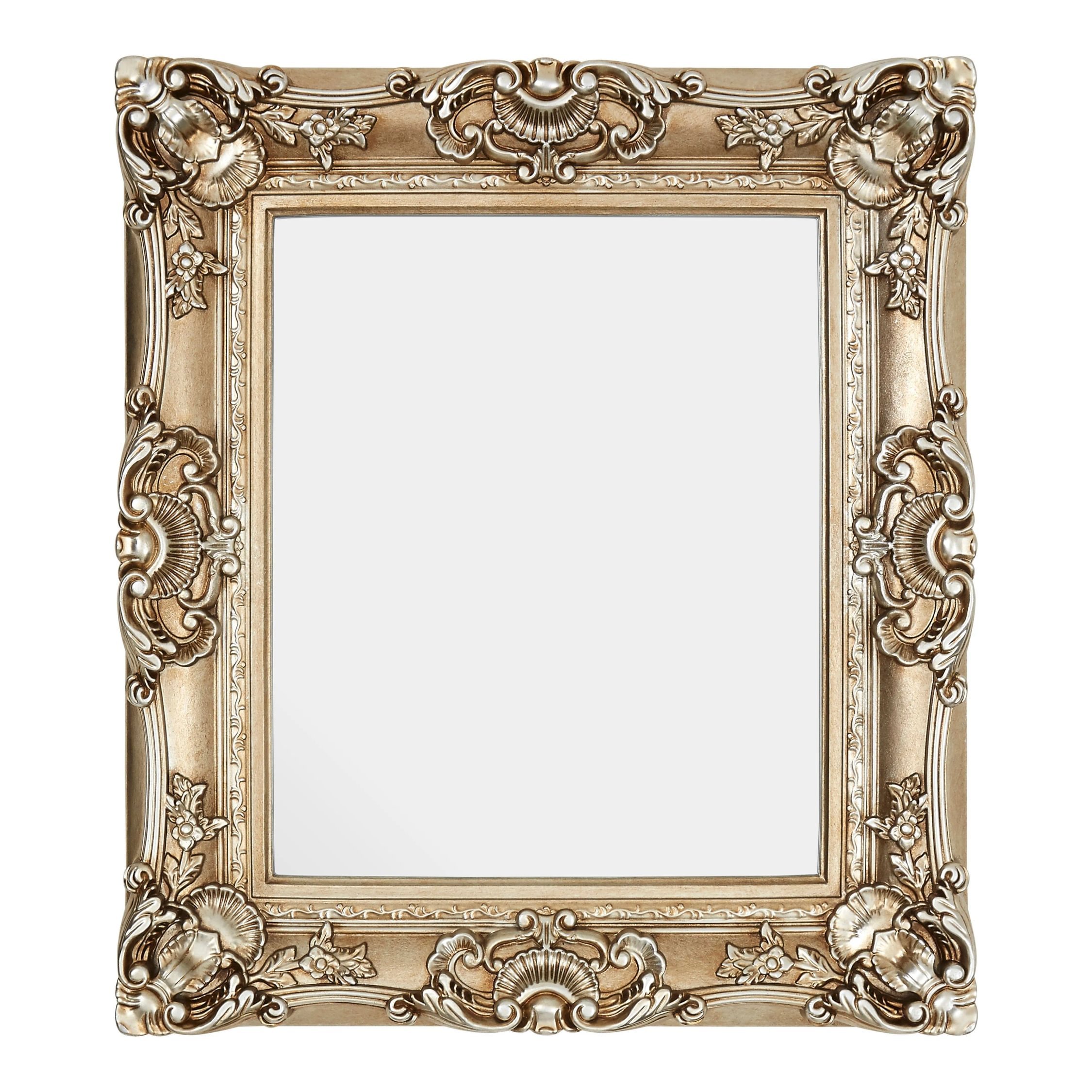 Orsina Adelere Champagne Finish Square Ornate Wall Mirror – Gold