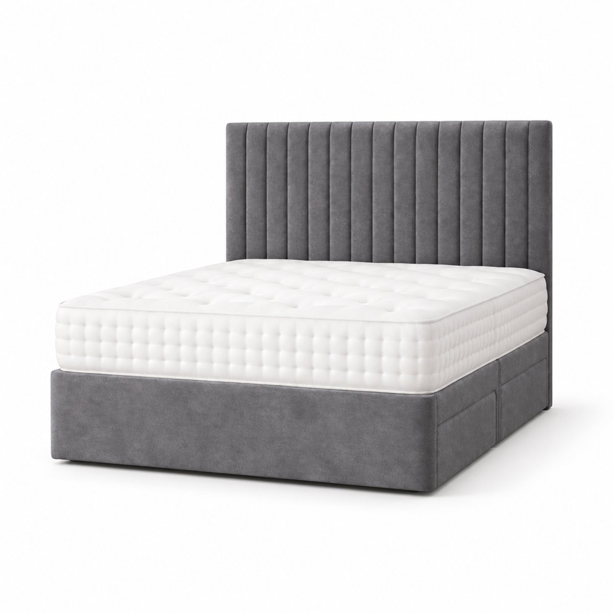 Comfy Deluxe 4ft Small Double    Suede  Divan Bed Set -  Grey