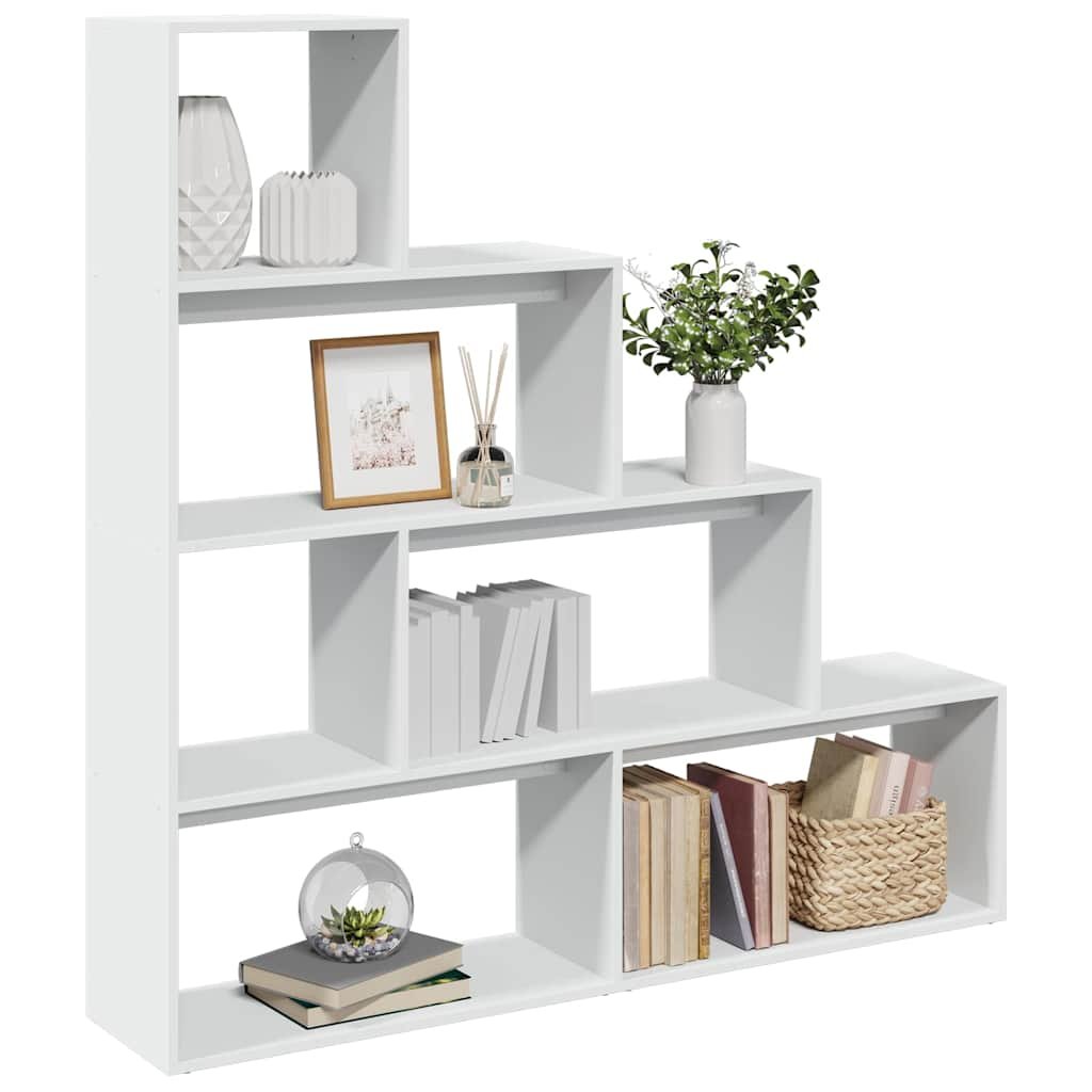 Walplus 4 Tier Engineered Wood Book Cabinet - White - 143.5 x 29 x 143.5 cm