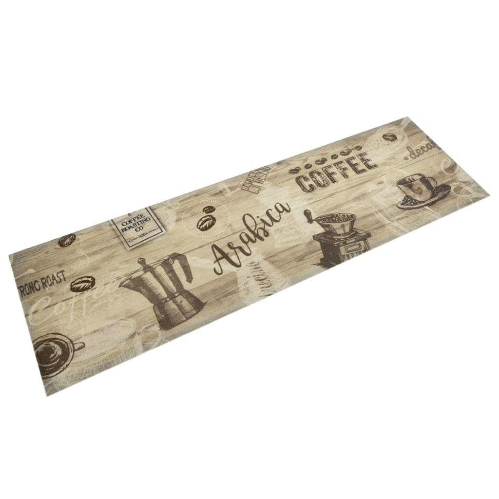 Walplus Washable Coffee Brown Kitchen Rug - Brown - 45 x 150 cm