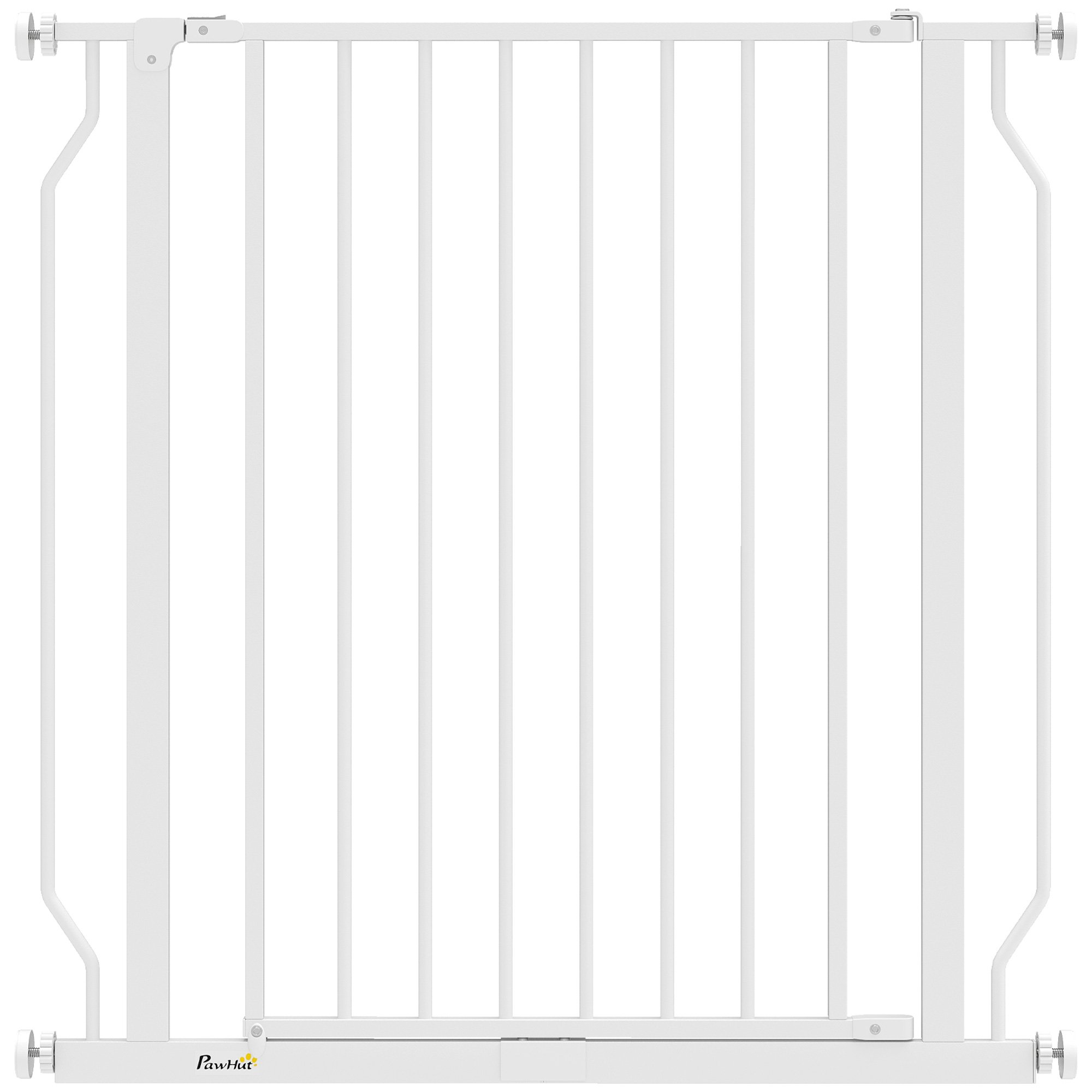 PawHut Steel Pressure Fit Dog Gate - 75-85cm x 76cm - White