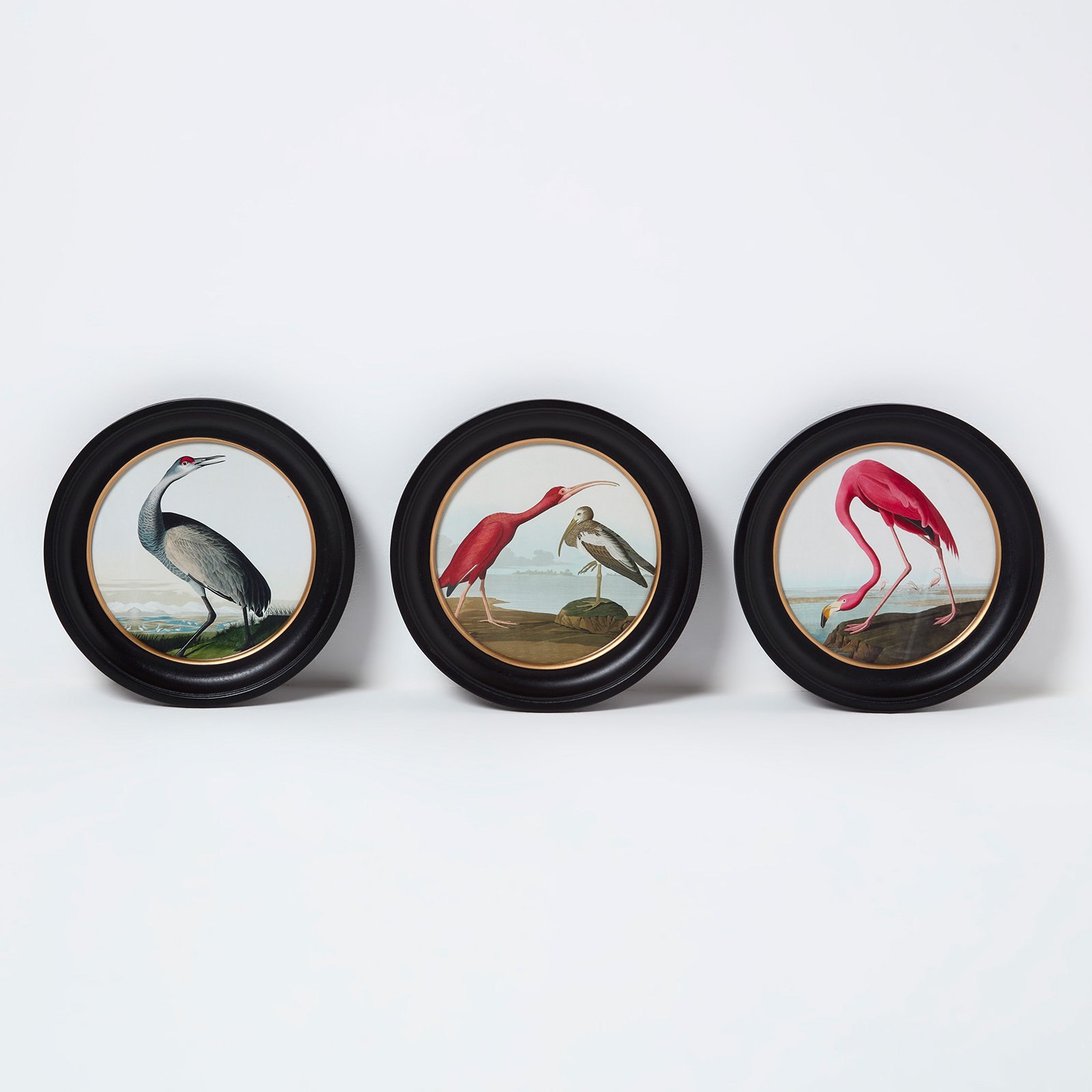 Homescapes Round Birds Wall Art Set - 27 x 27 cm - Multicoloured