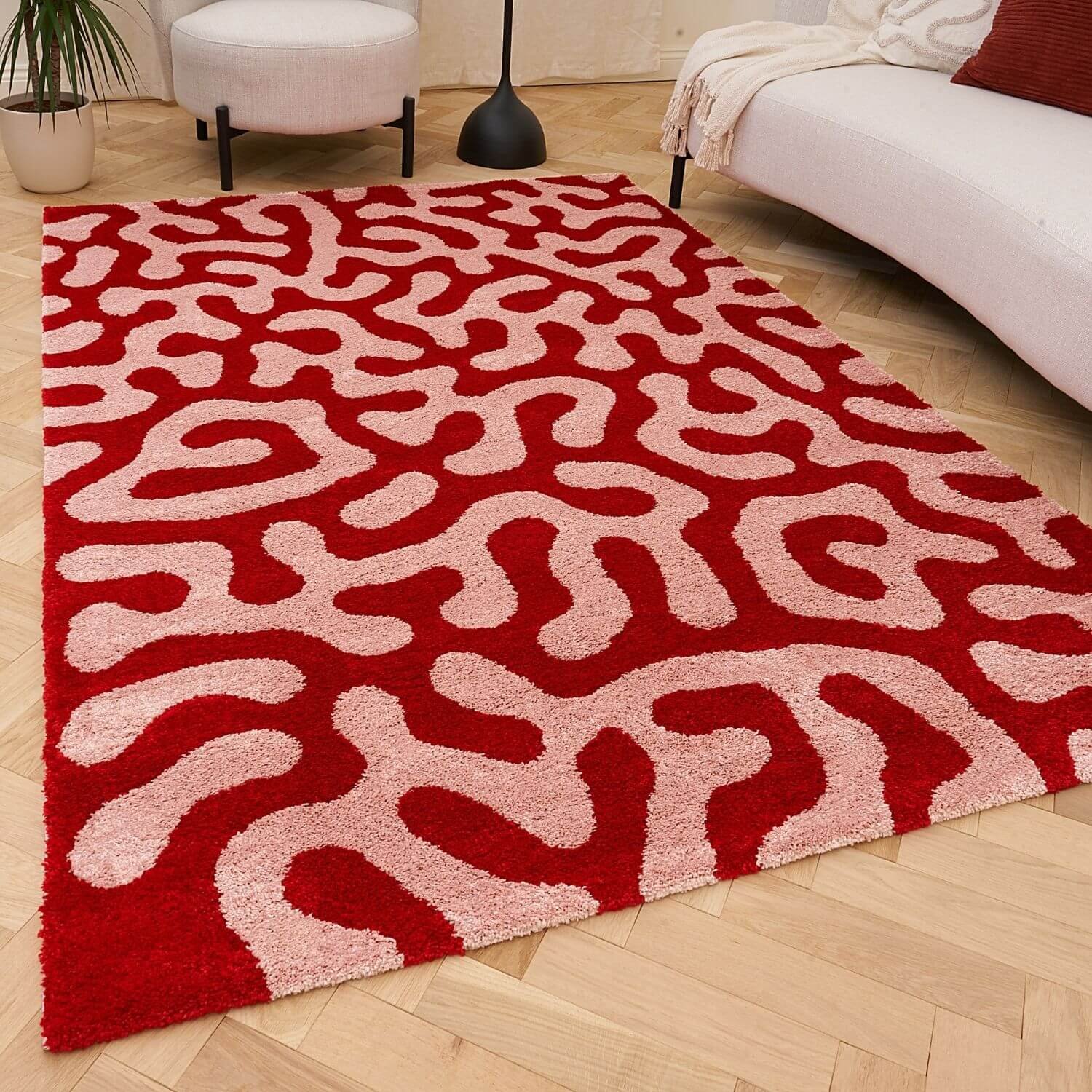 The Rugs Pink Joli Abstract Rug - 80 x 150cm