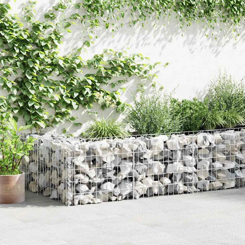 Walplus Galvanised Steel Gabion Wall - Silver - 450 x 30 x 50 cm