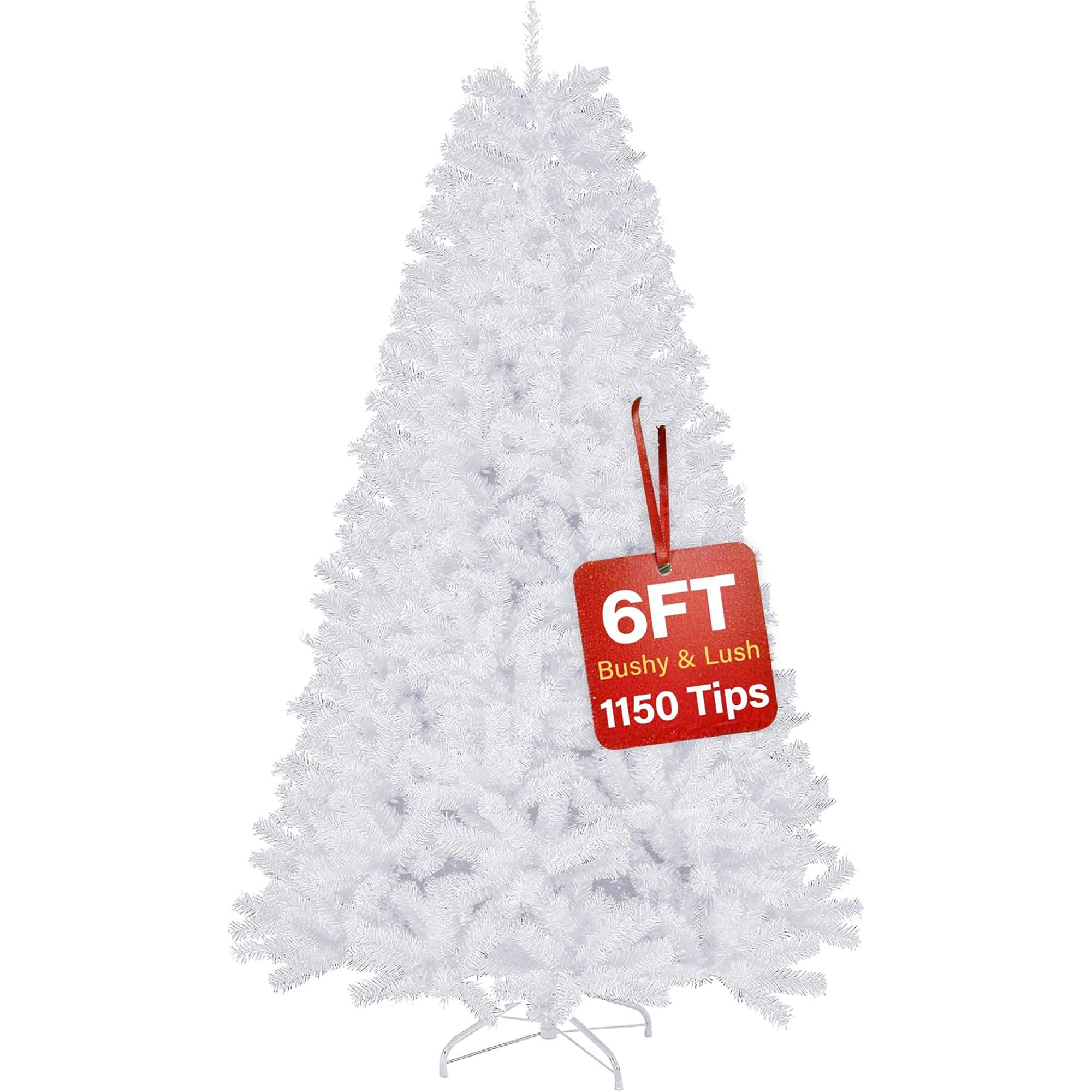 My Christmas 6ft White Artificial Christmas Tree with 1150 Tips - White