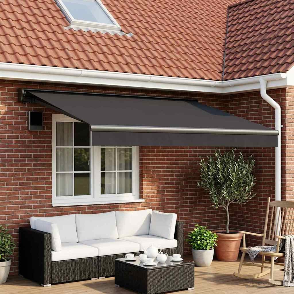 Walplus Polyester Awning Replacement Fabric - Anthracite - 350 x 250 cm