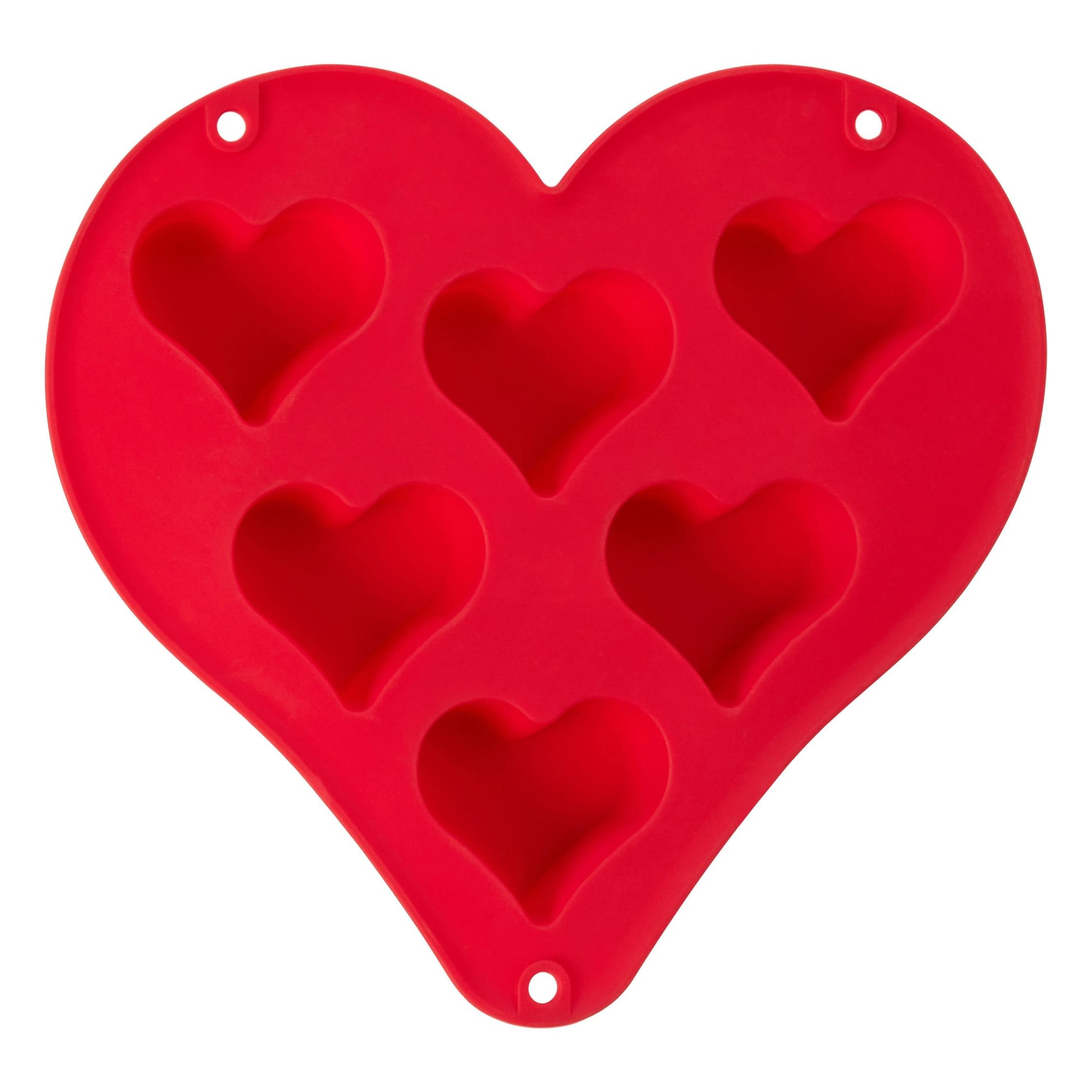 Orsina Mimo 6 Cup Heart Cake Pan - Red