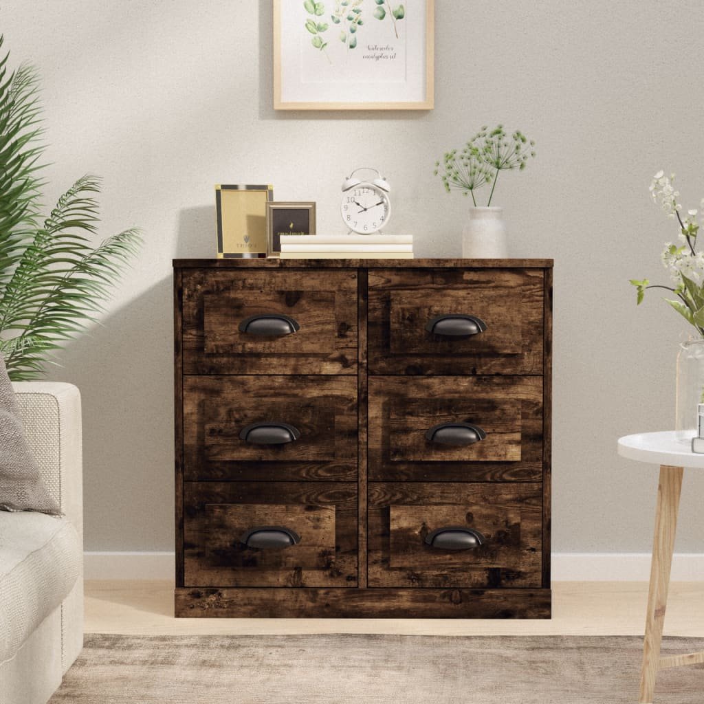 Walplus Engineered Wood Sideboard - Dark Oak - 70 x 35.5 x 67.5 cm
