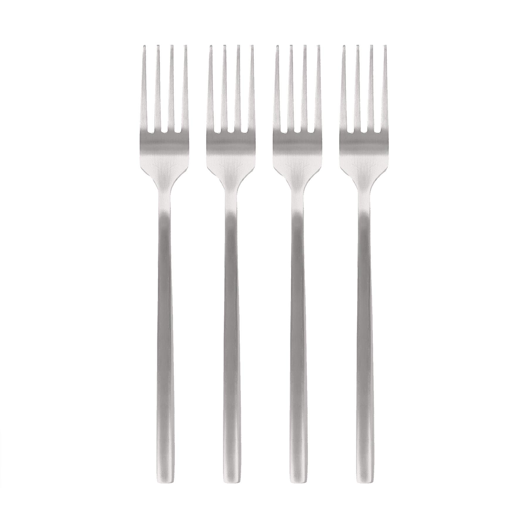 Argon Tableware Stainless Steel Dinner Forks - Silver - Pack of 4