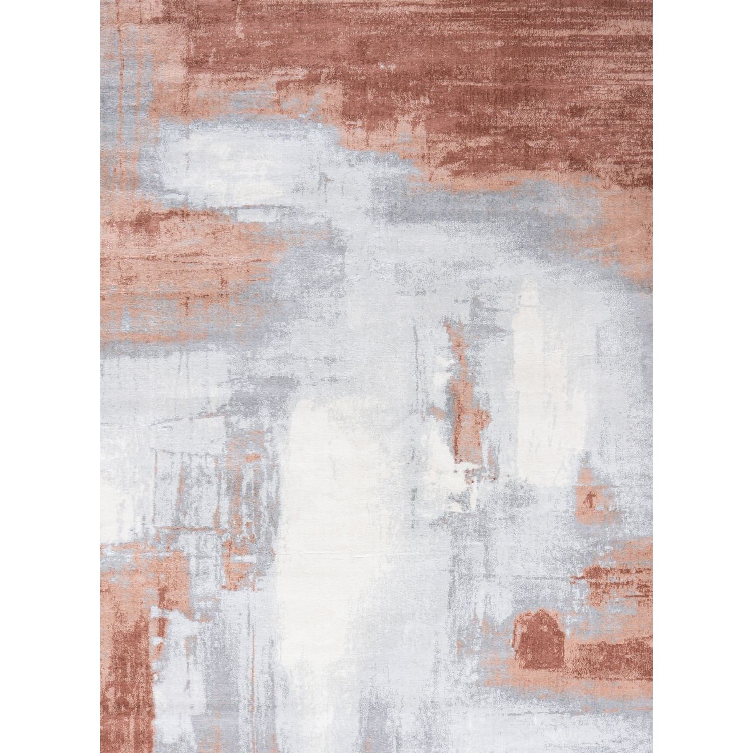 The Rugs Rose and Light Grey Elaris Abstract Brushstroke Rug - 80 x 150cm