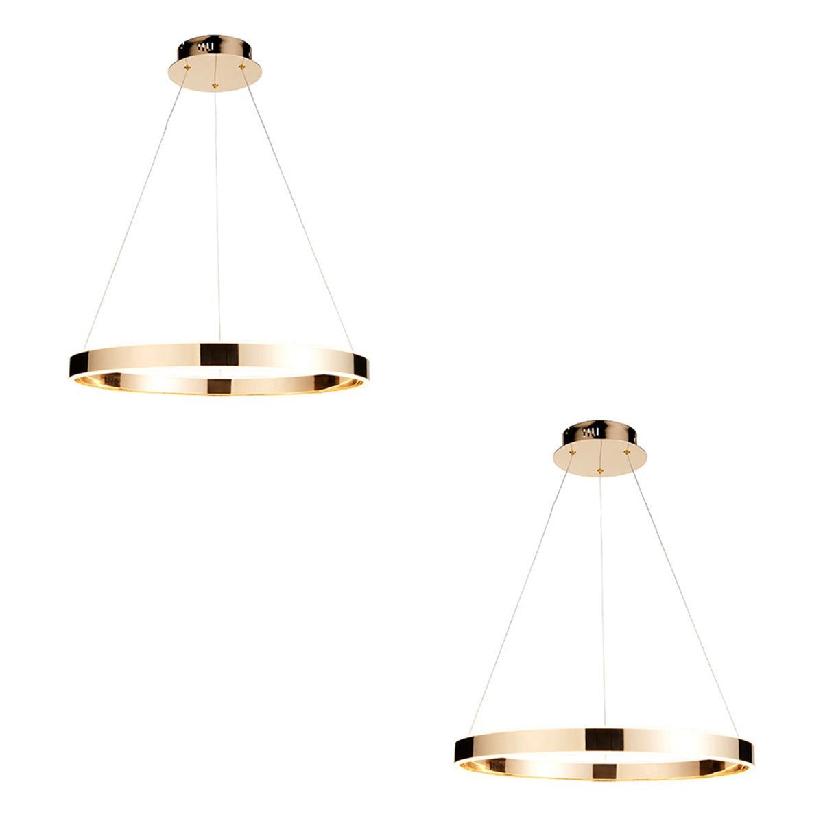 Loops Direct Set of 2 Steel and Acrylic Pendant Light - French Gold