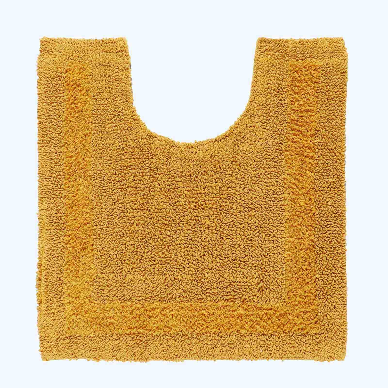 Homescapes Reversible Cotton Pedestal Mat - Mustard
