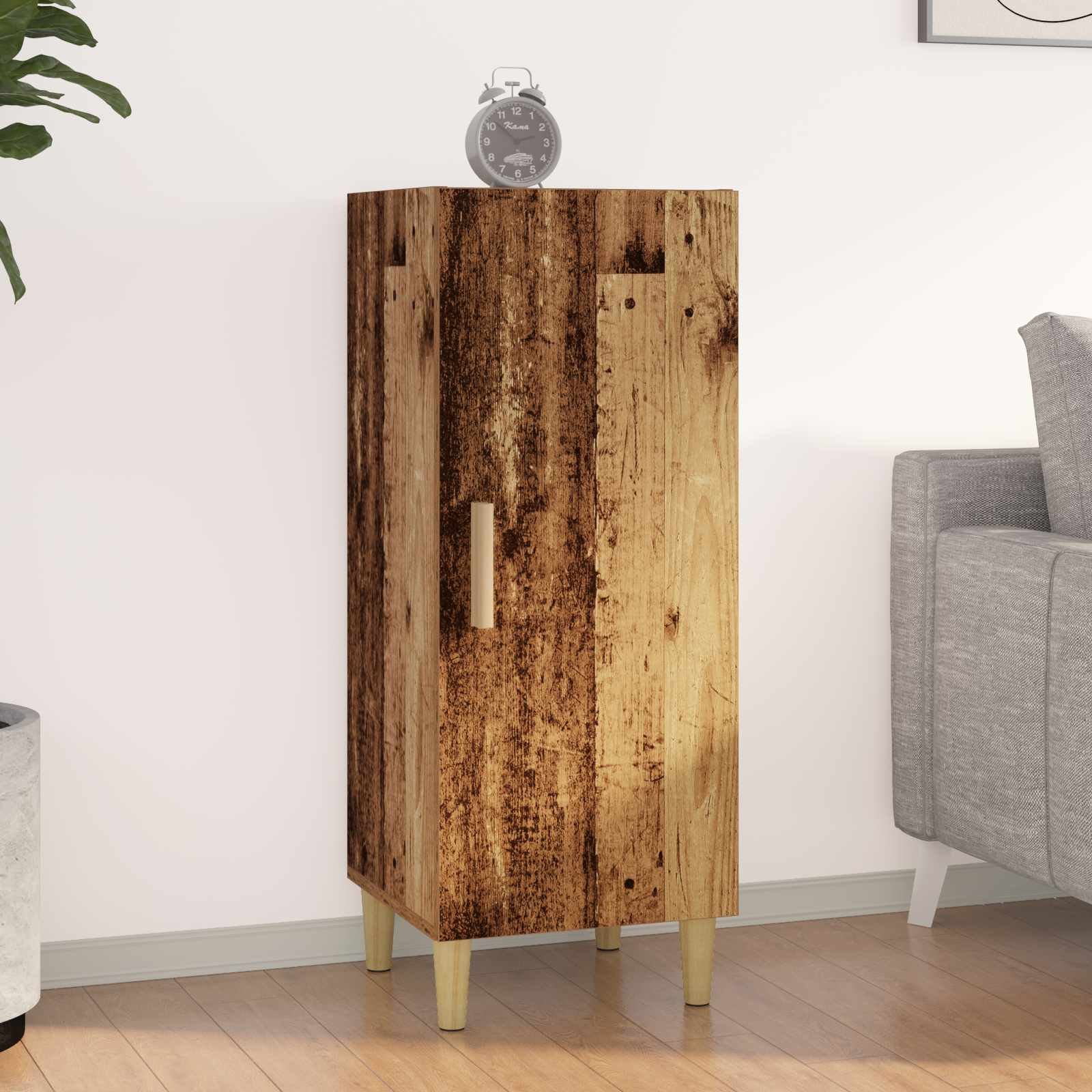 Walplus 1 Door Rectangular Sideboard - Old Wood - 34.5 x 34 x 90 cm