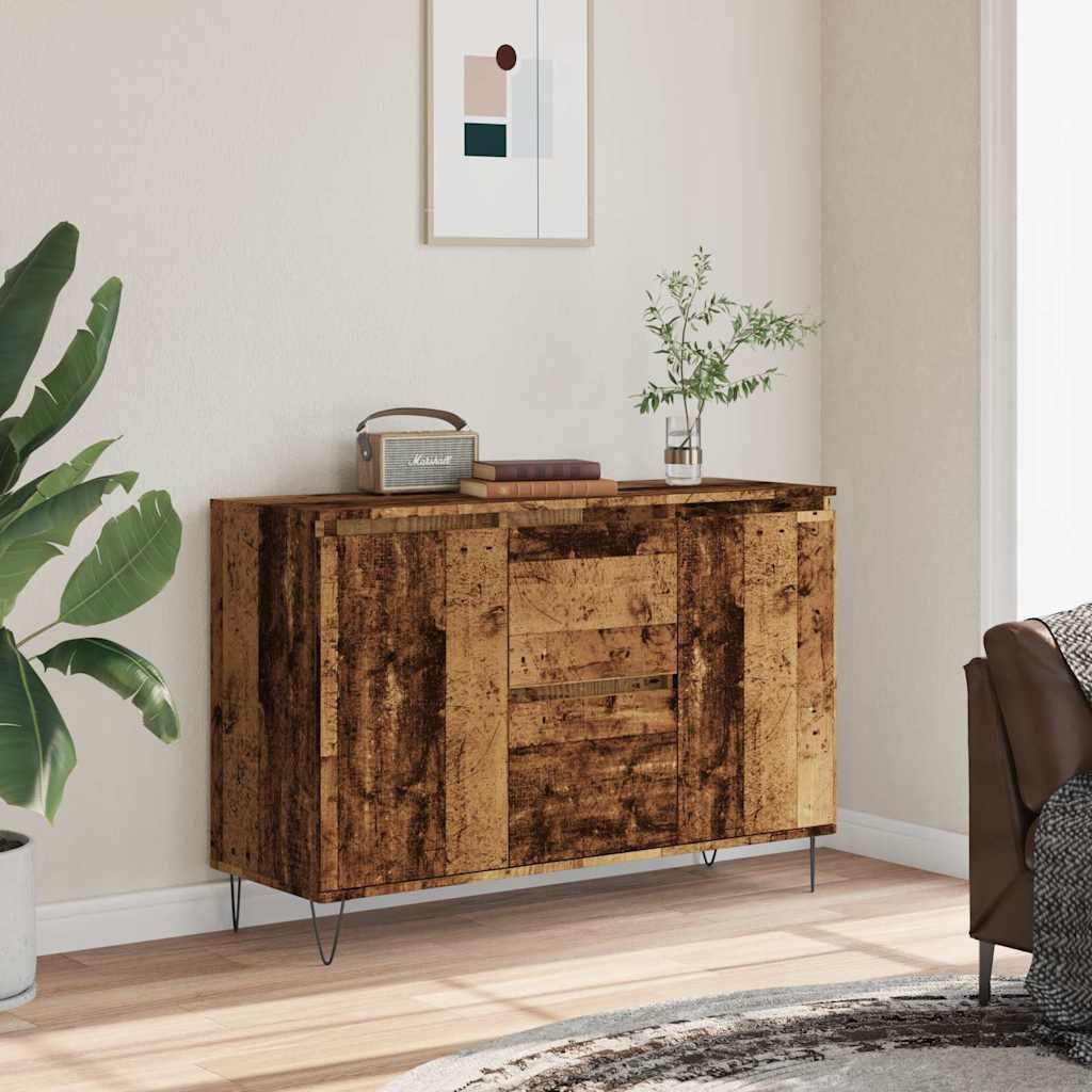 Walplus Engineered Wood Sideboard - Old Wood - 101.5 x 35 x 70 cm