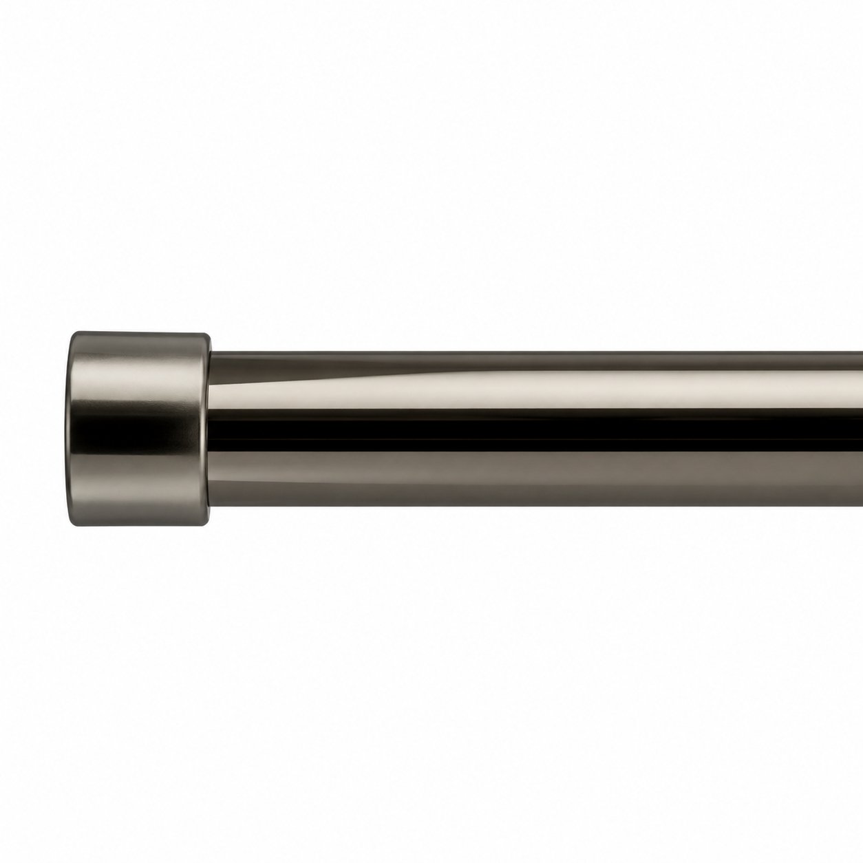 New Edge Blinds 16-19mm Black Silk Stud Eyelet Curtain Pole - 160cm - 300cm