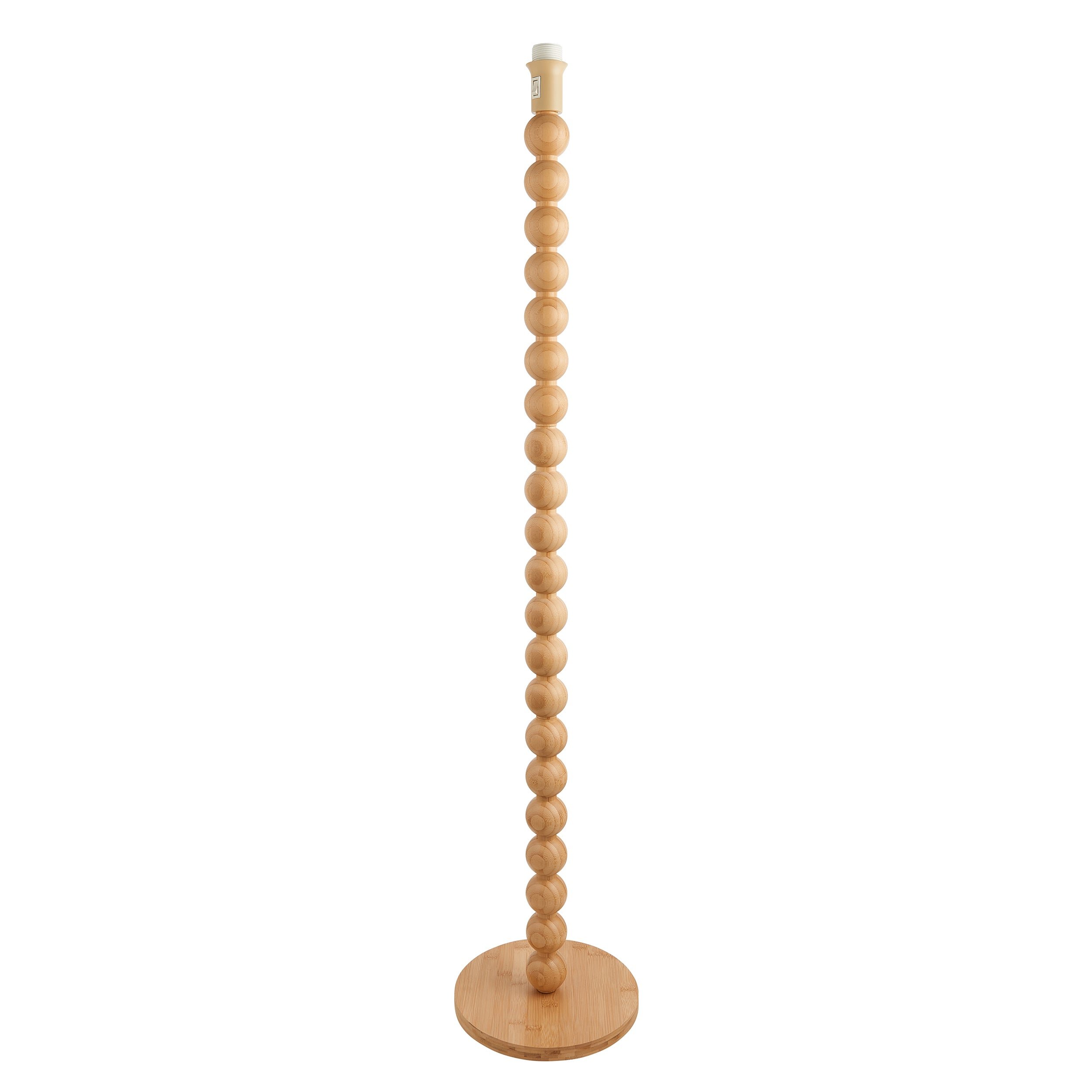 Loops Direct Bamboo and Steel Floor Lamp - Natural Bamboo