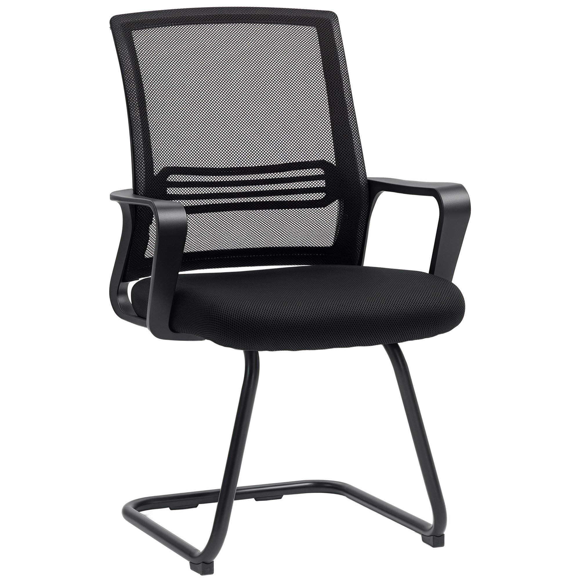 HOMCOM Office Chair with Sled Base for Home Conference Room - Black