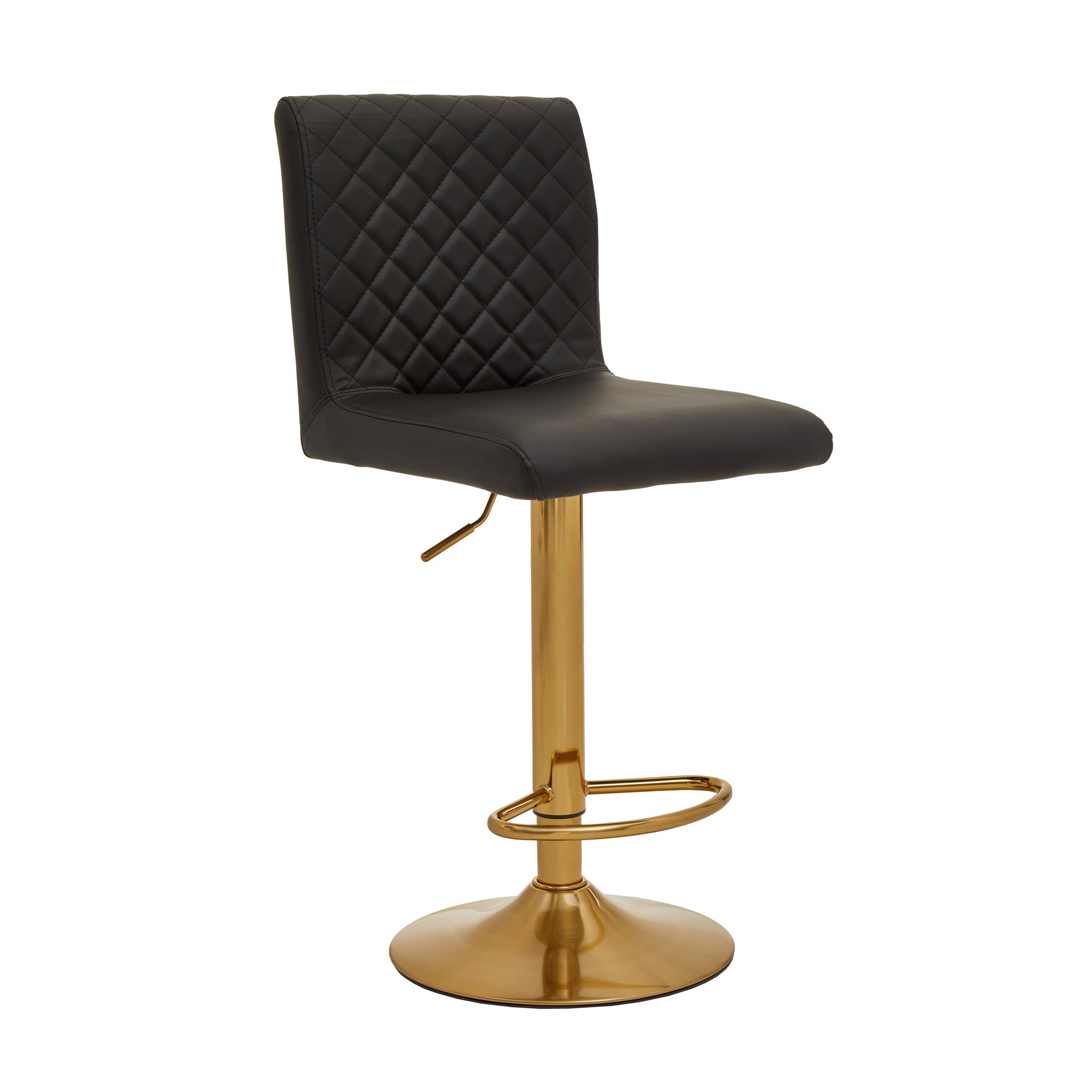 Orsina Baina Swivel Bar Stool – Black and Gold