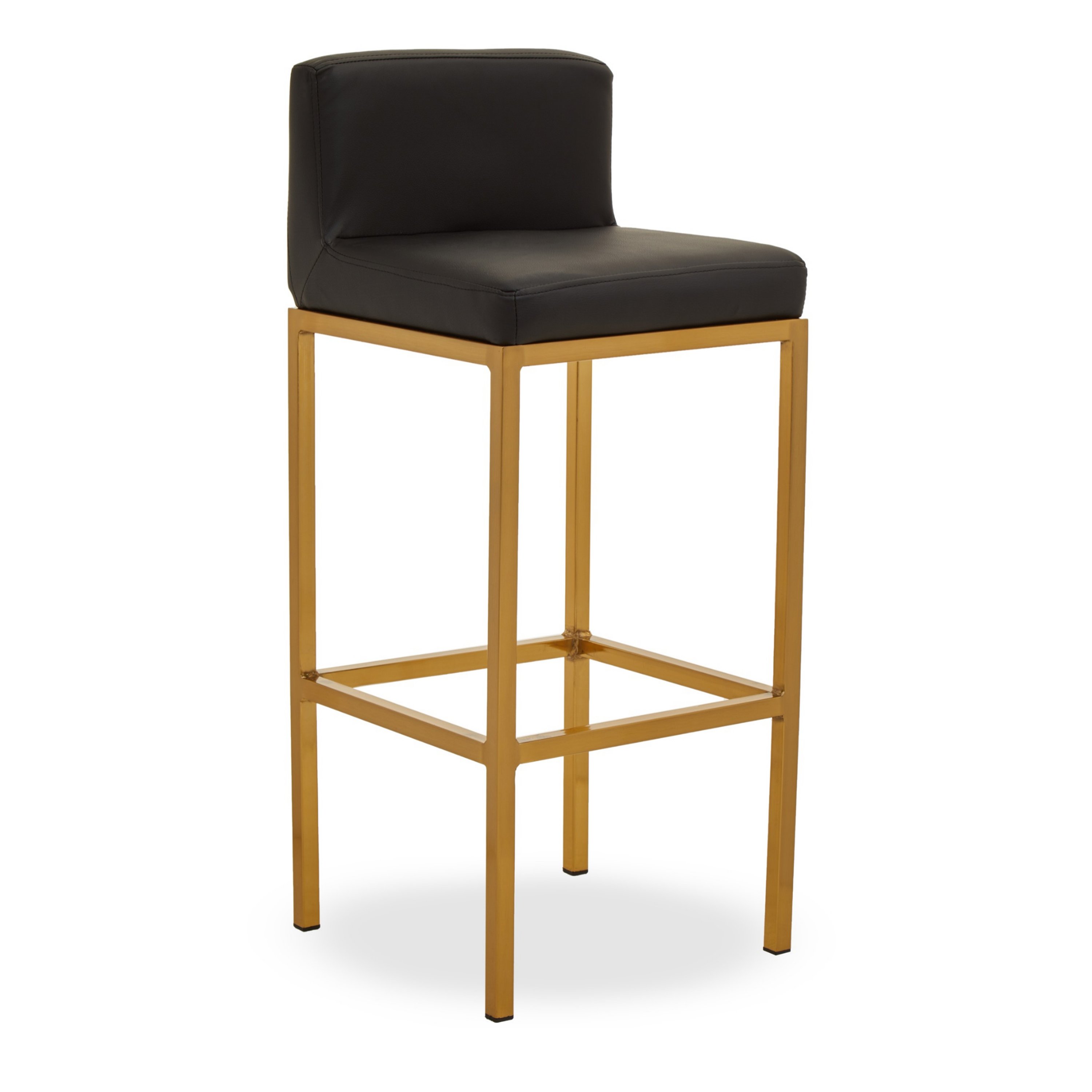 Orsina Baina Faux Leather Bar Chair – Black & Gold