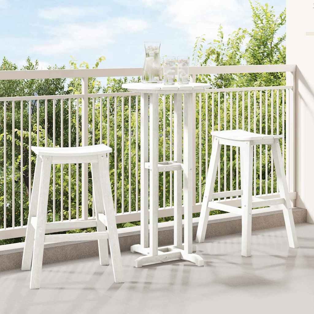 Walplus 3 Piece Garden Bar Set - White - 55 x 55 x 107 cm