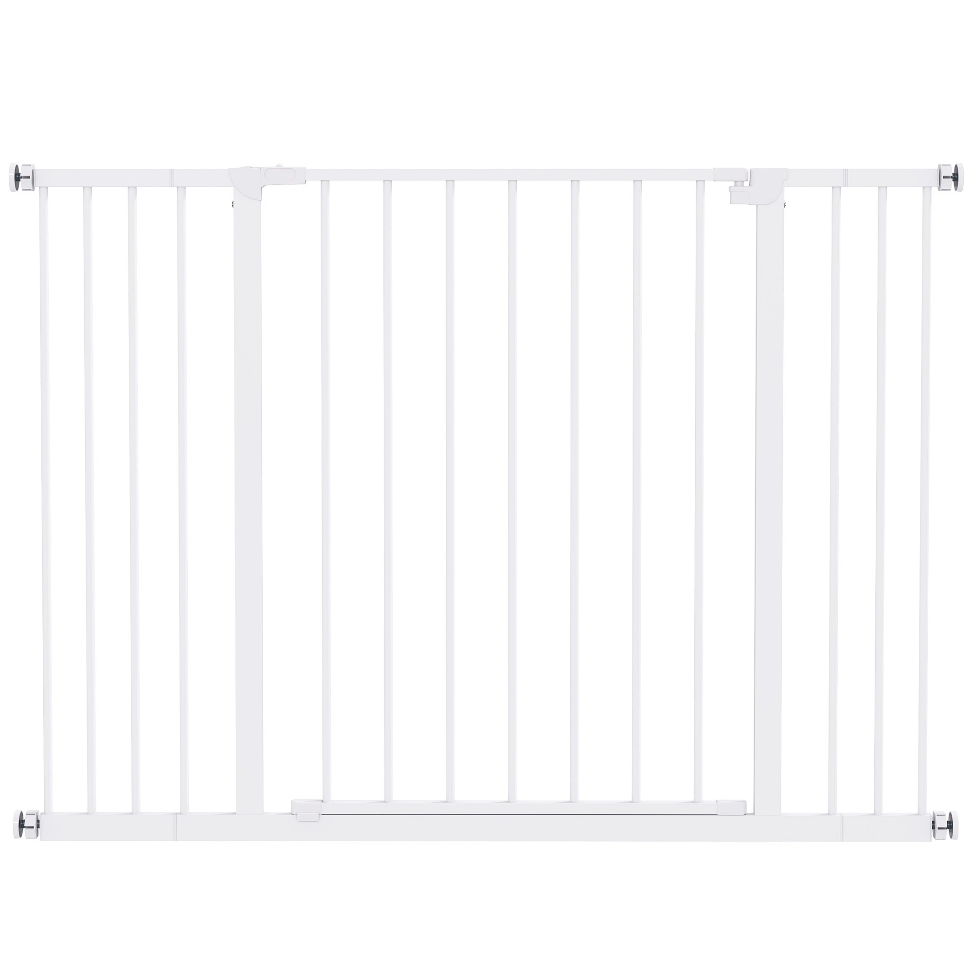 PawHut Metal Pressure Fit Pet Safety Gate - 76-107cm - White
