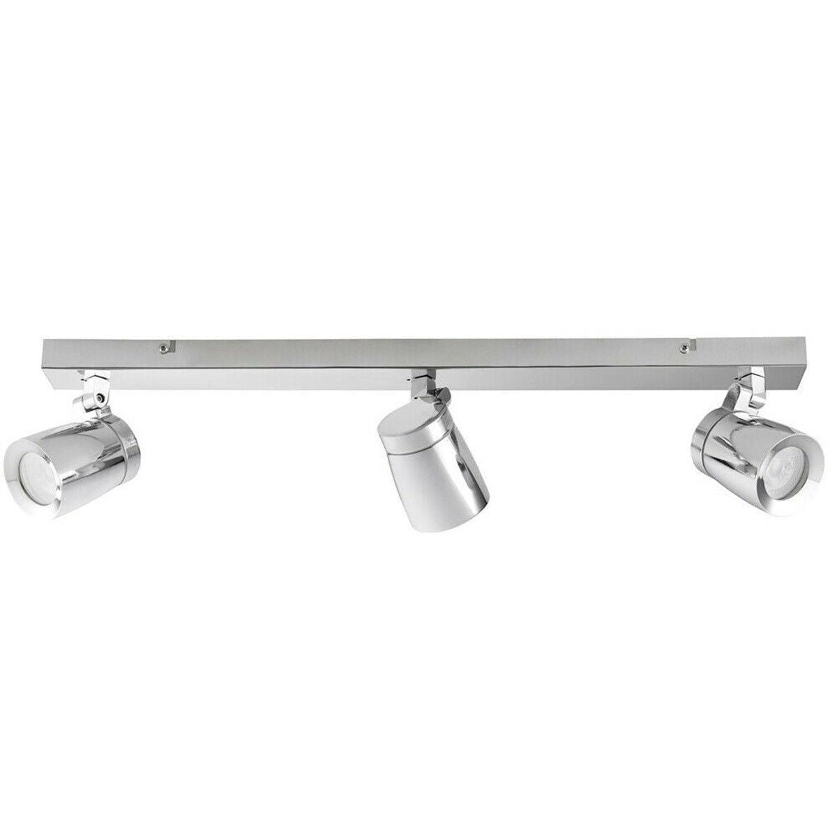 Loops Direct Die Cast Aluminium Triple Ceiling Spotlight Bar - Chrome