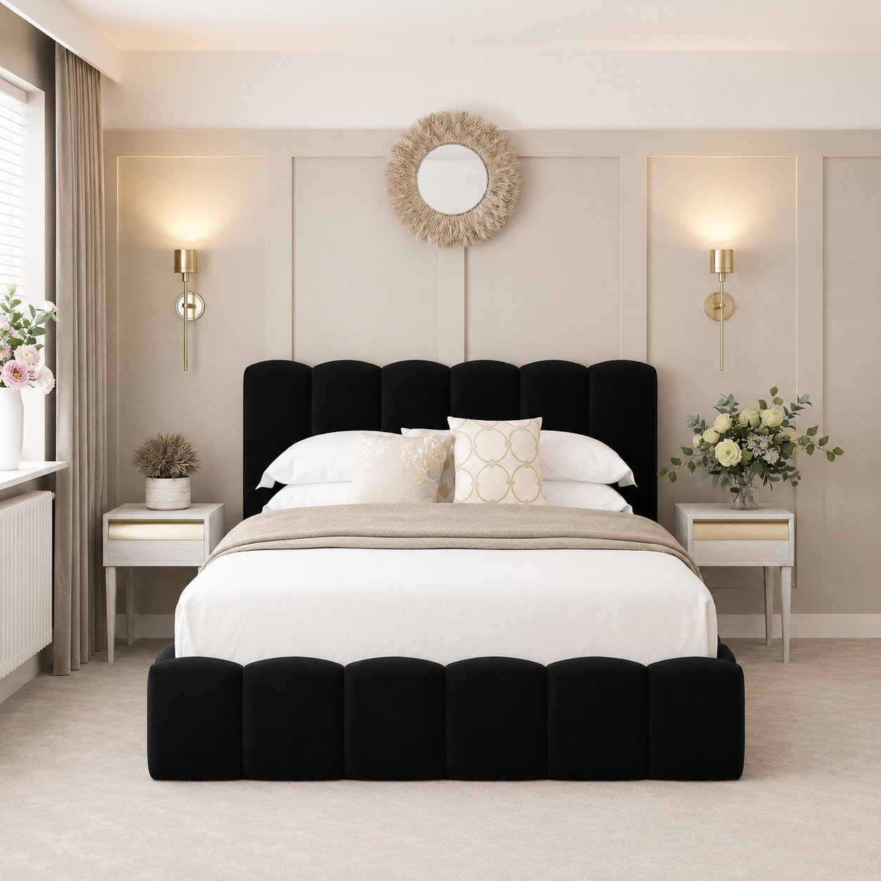 Bed Choices Mayfair Kingsize Ottoman Bed Frame With 54" Headboard - Black