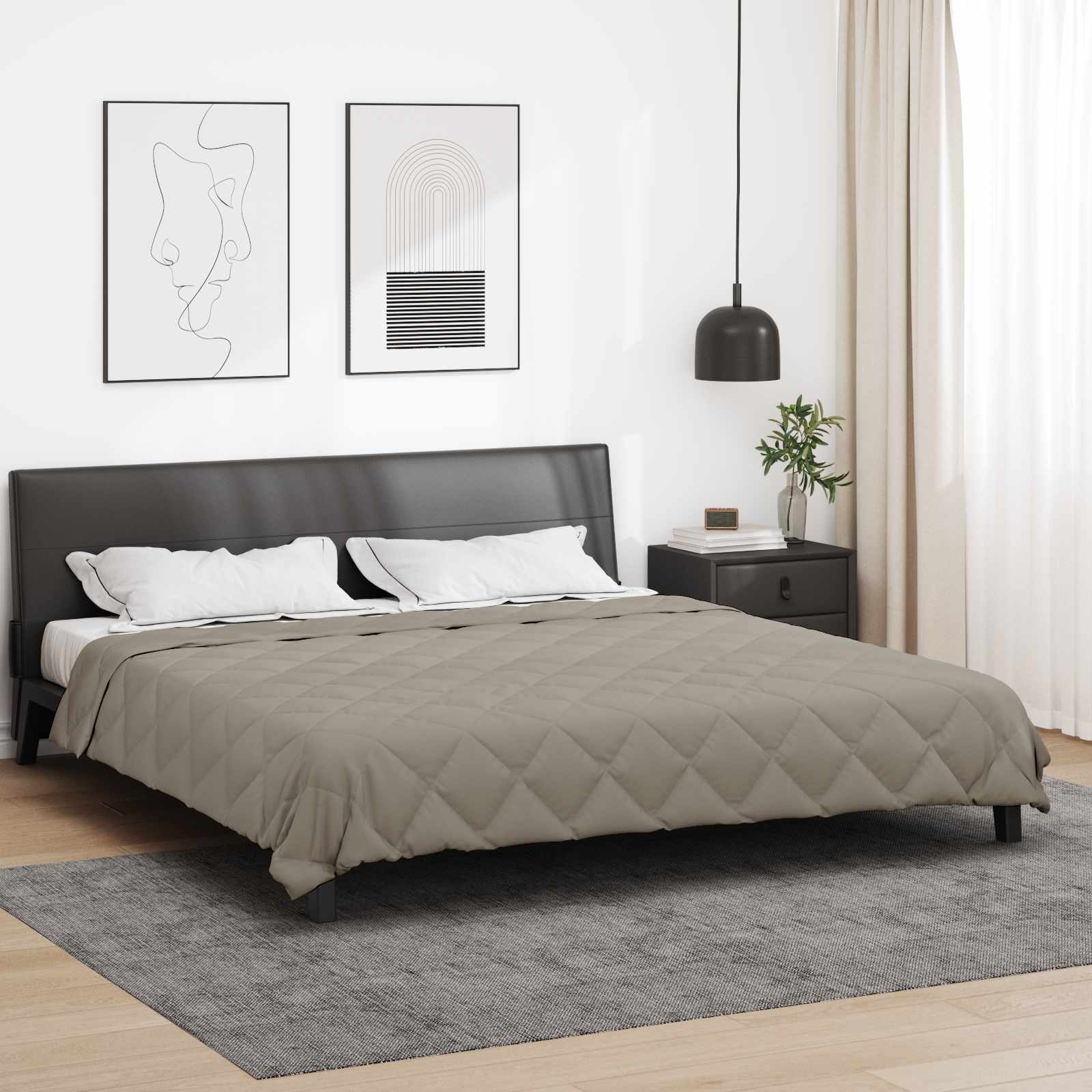 Walplus Full Year Duvet Microfibre - Light Grey - 200 x 200 cm