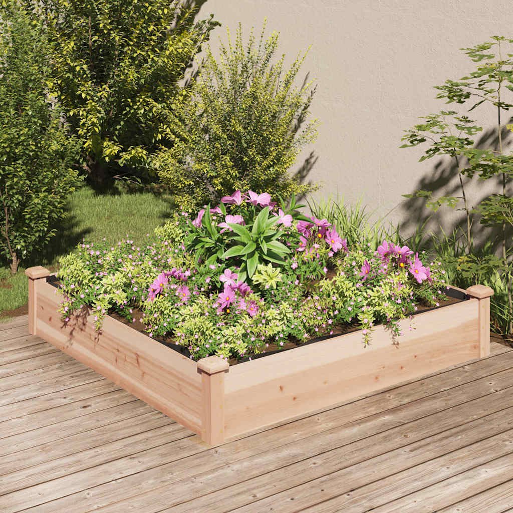 Walplus Firwood Raised Garden Bed - 120 x 120 x 25 cm