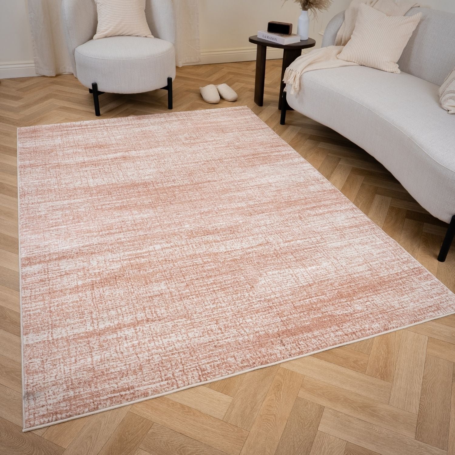 The Rugs Cream Rose Montana Abstract Rug - 80 x 150cm