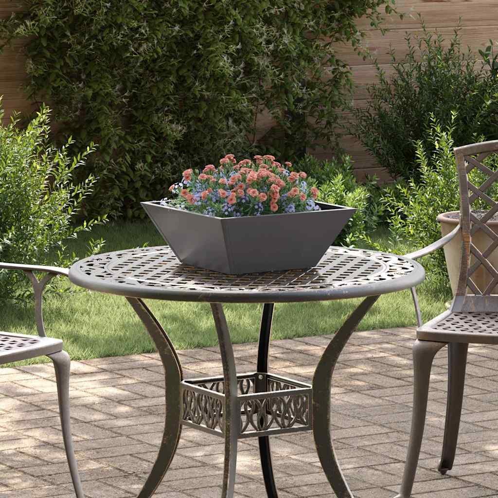Walplus Steel Garden Planter - Black - 40 x 40 x 15 cm