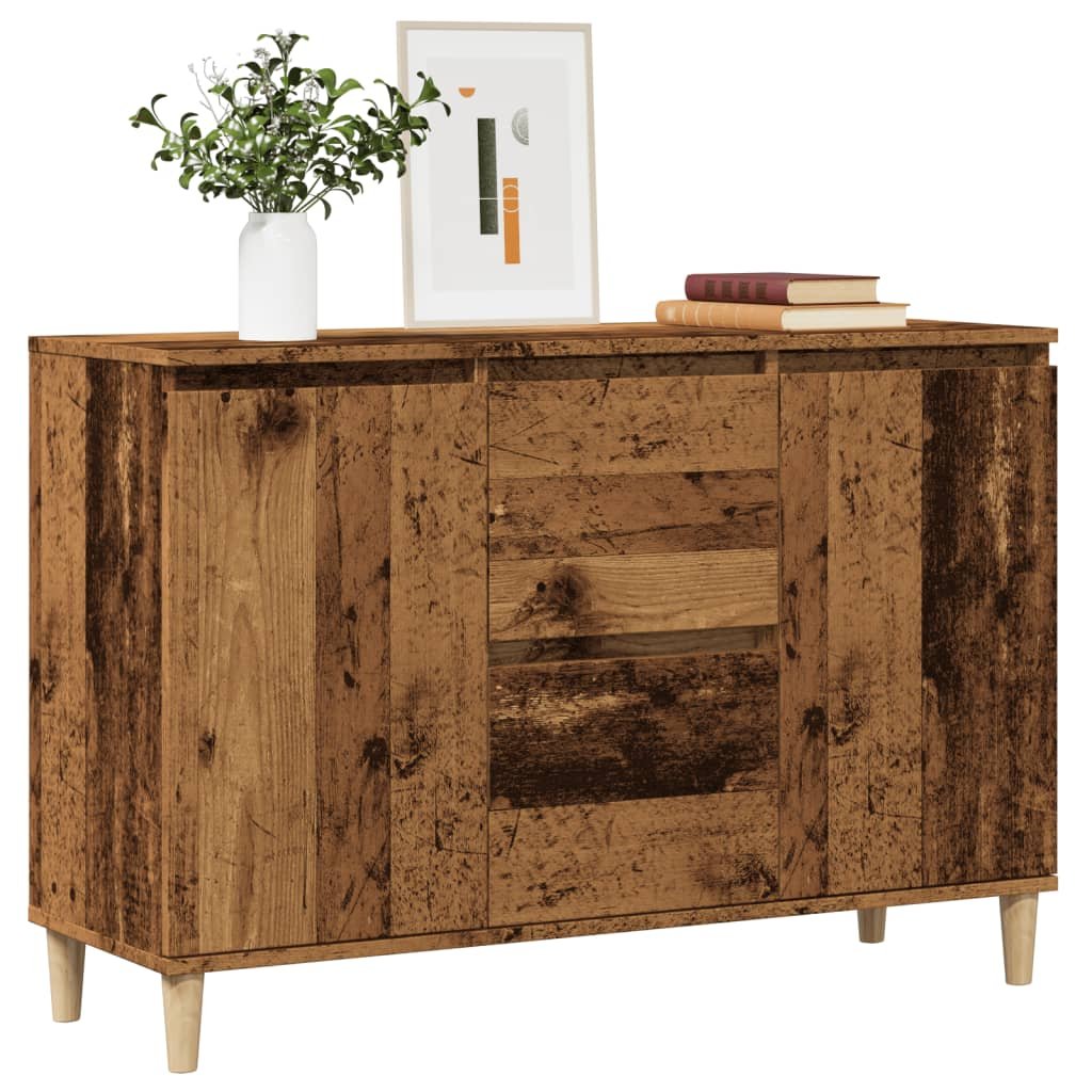 Walplus Engineered Wood Sideboard - Dark Wood - 102 x 35 x 70 cm
