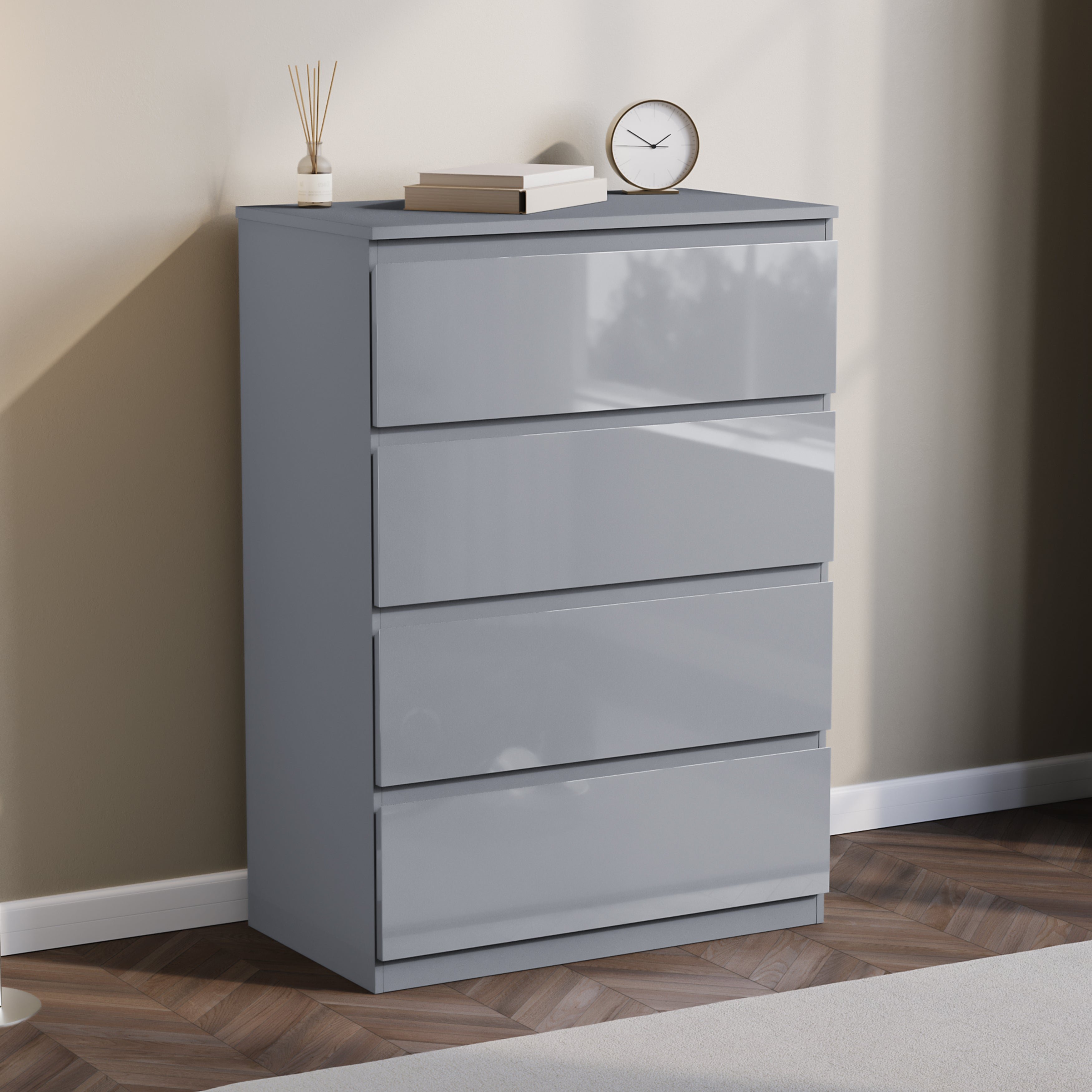 Vida Designs Glinton 4 Drawer Chest - Grey