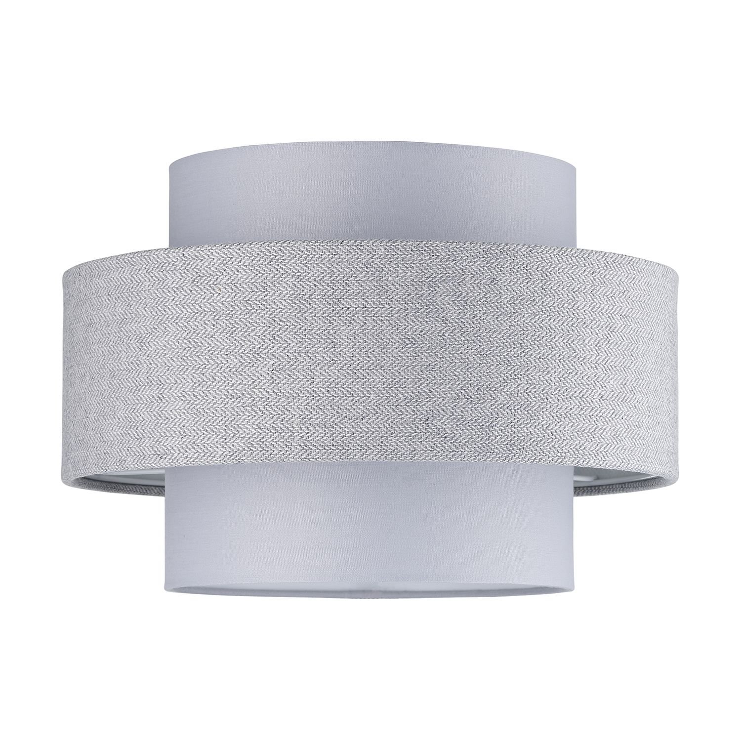 Happy Homewares Grey Herringbone Linen and Cotton Triple Pendant Shade - 30cm