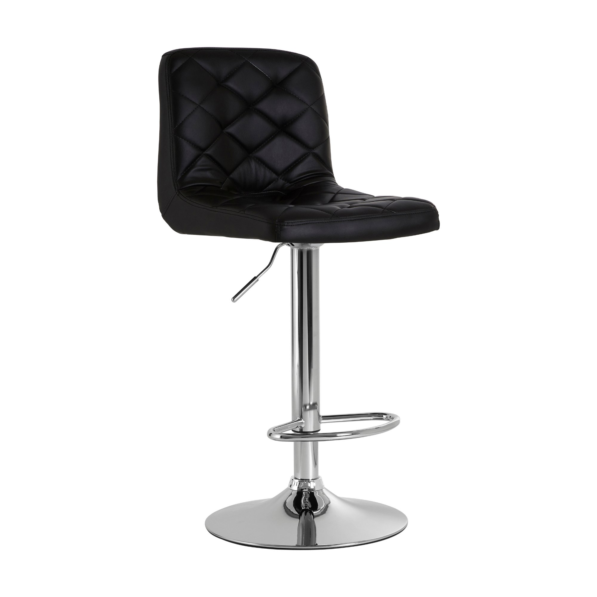 Orsina Tara Faux Leather Adjustable Bar Chair – Black & Chrome