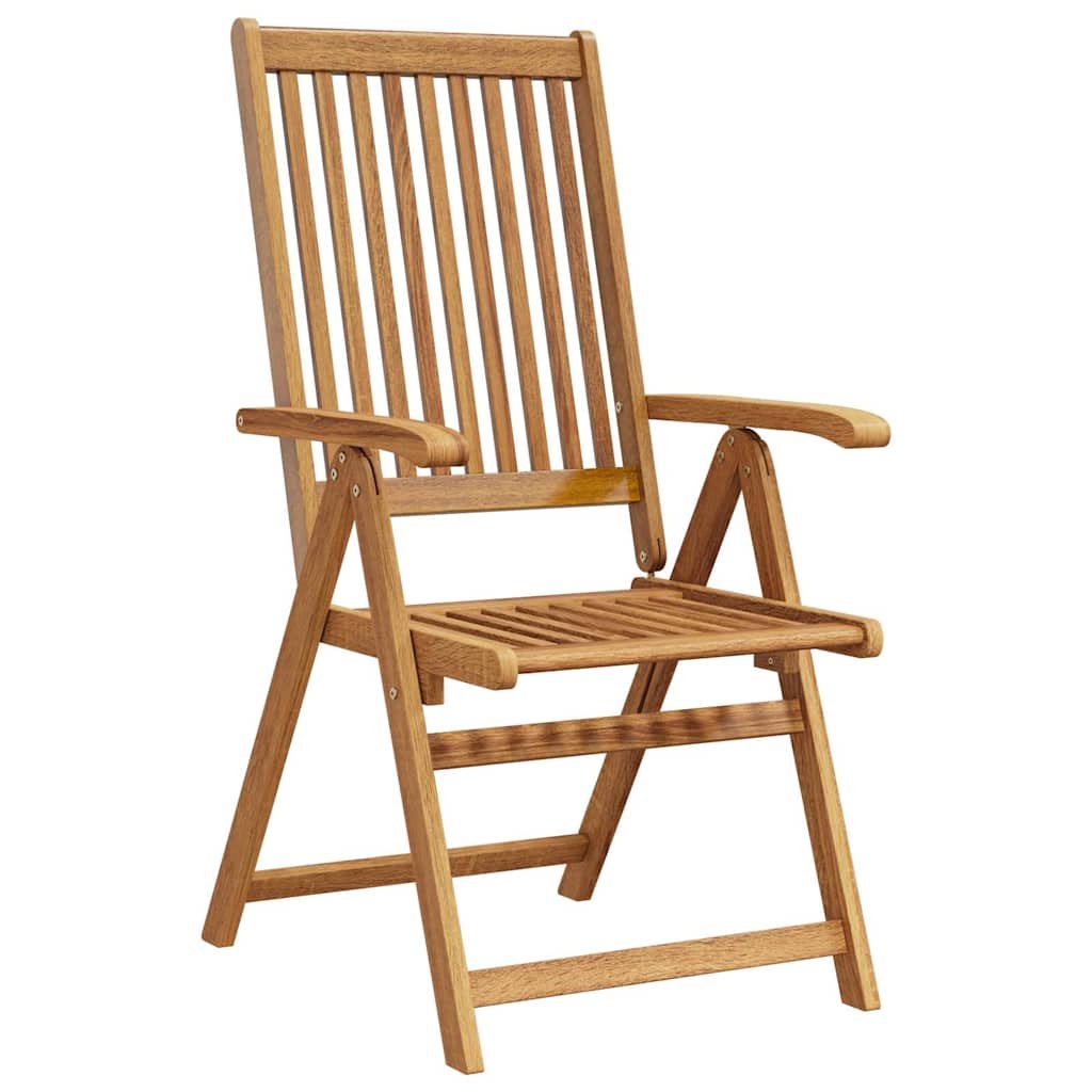 Walplus 4 Piece Solid Acacia Wood Folding Chairs - Brown - 57 x 69 x 111 cm