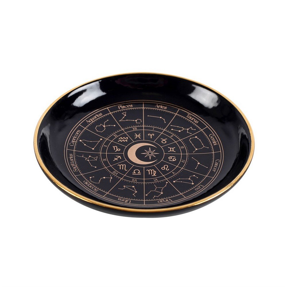 Something Different Astrology Wheel Trinket Dish - Black