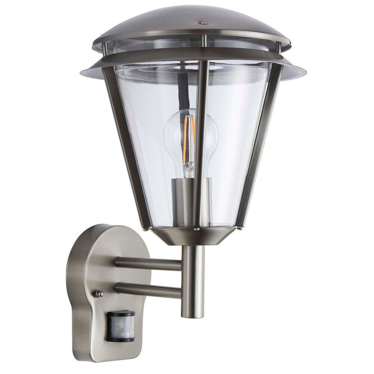 Loops Direct Stainless Steel PIR Wall Lamp - Brushed Steel