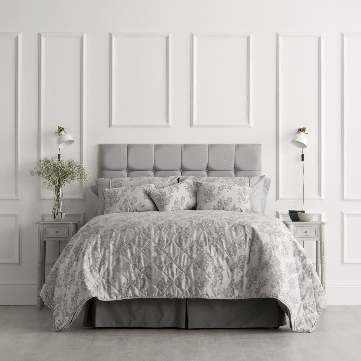 HomeSpace Direct Penelope Grey Duvet Cover Set - King